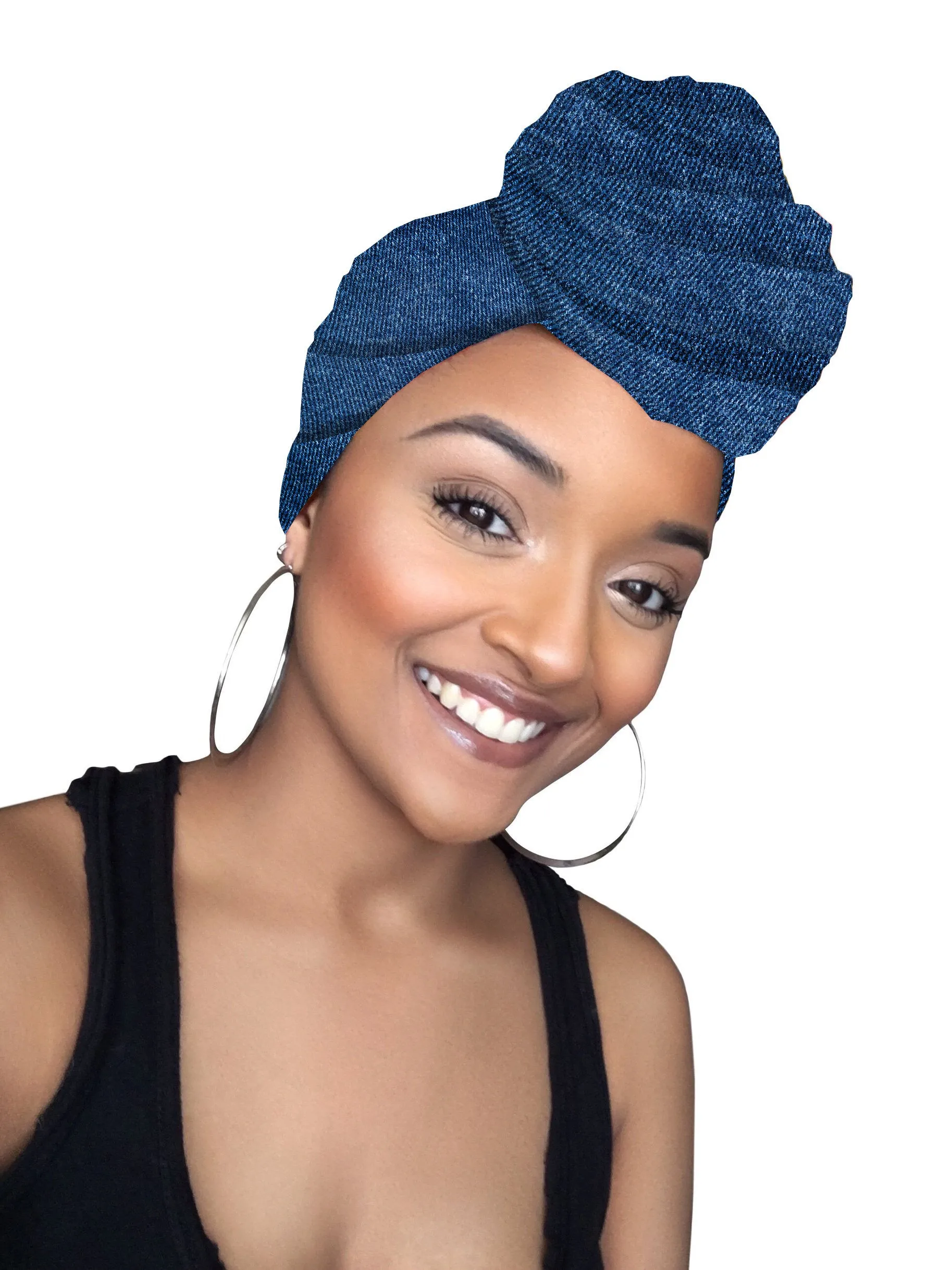 Jeans Stretched Fabric Head wrap & mask