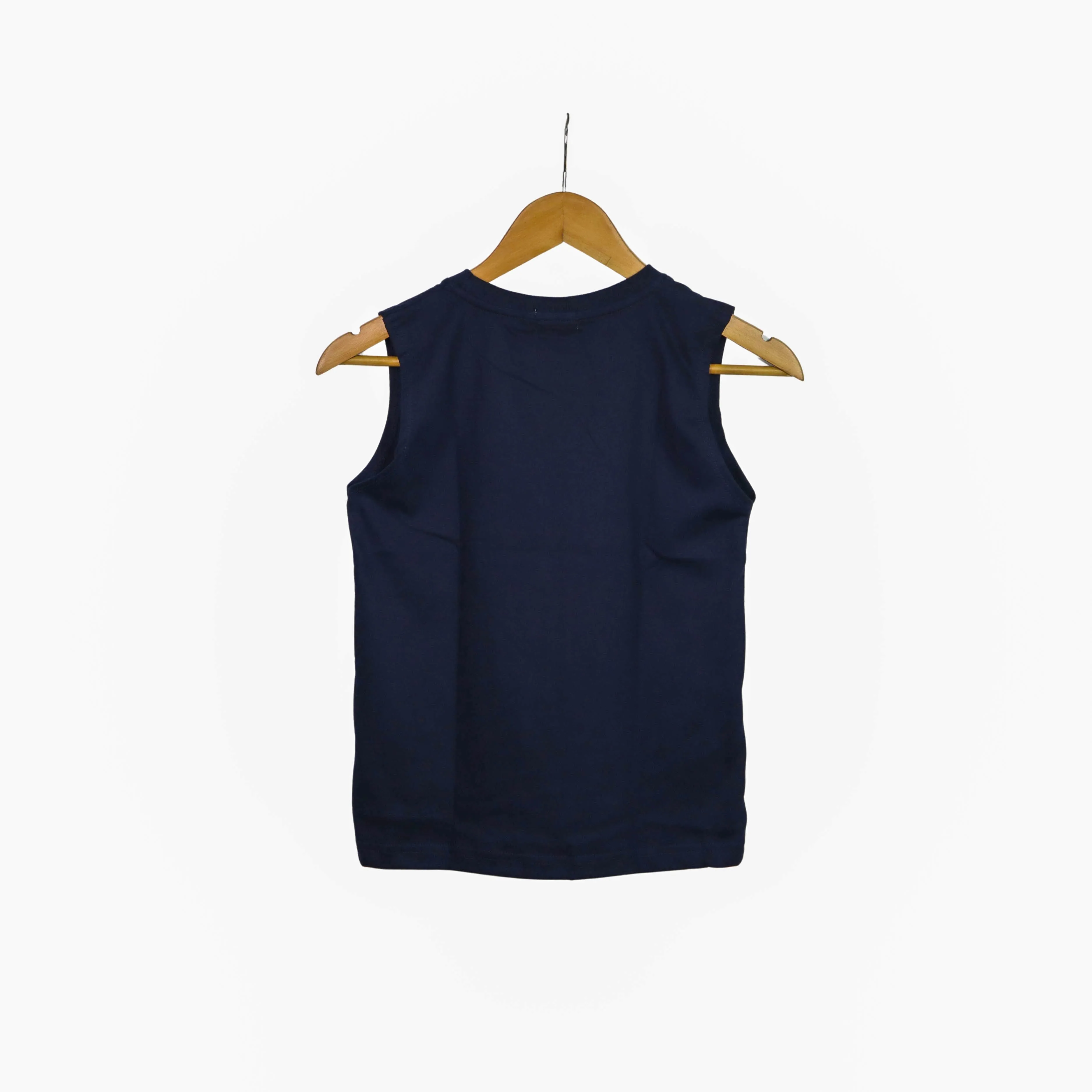 JKC Muscle Shirt with Shark Spot Print - Navy Blue