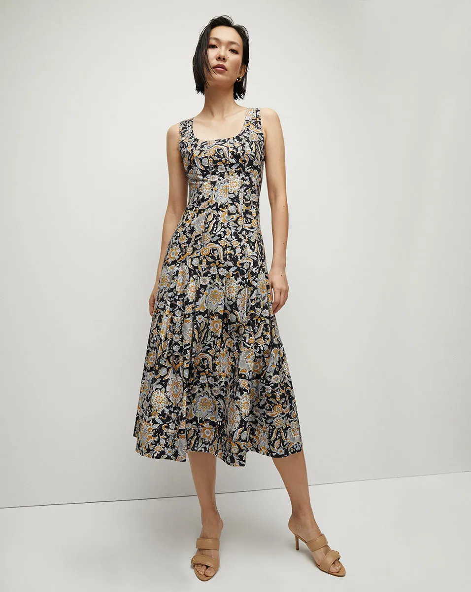 Jolie Paisley-Print Dress