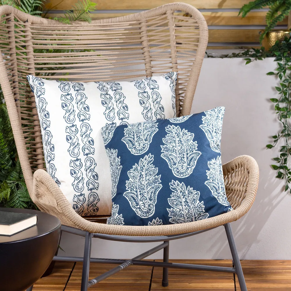 Kalindi Stripe Outdoor Cushion Navy