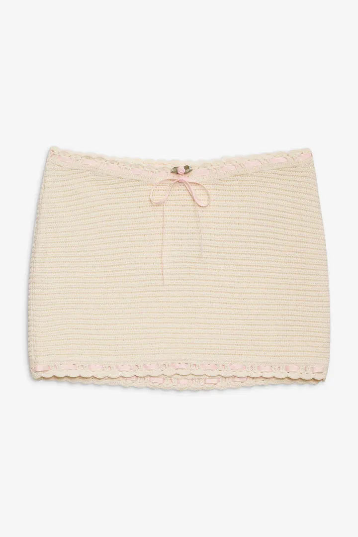 Kelsey Crochet Mini Skirt ~ Cream