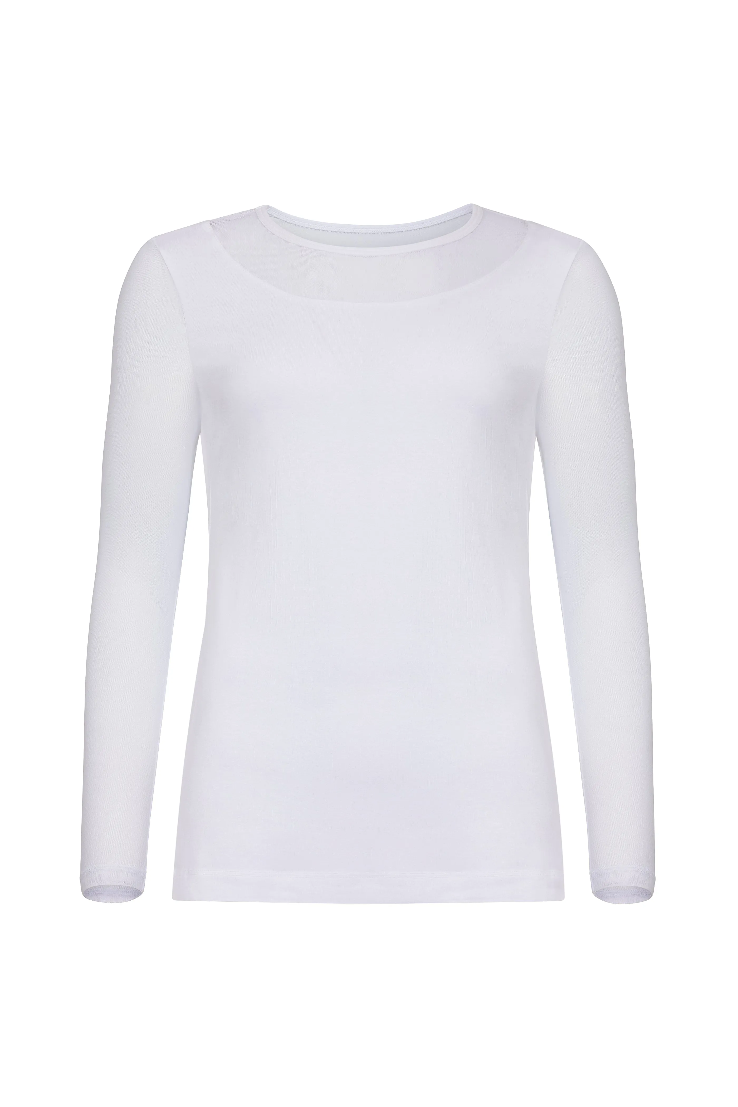 Kim Mesh-Sleeve Top in Pima Modal