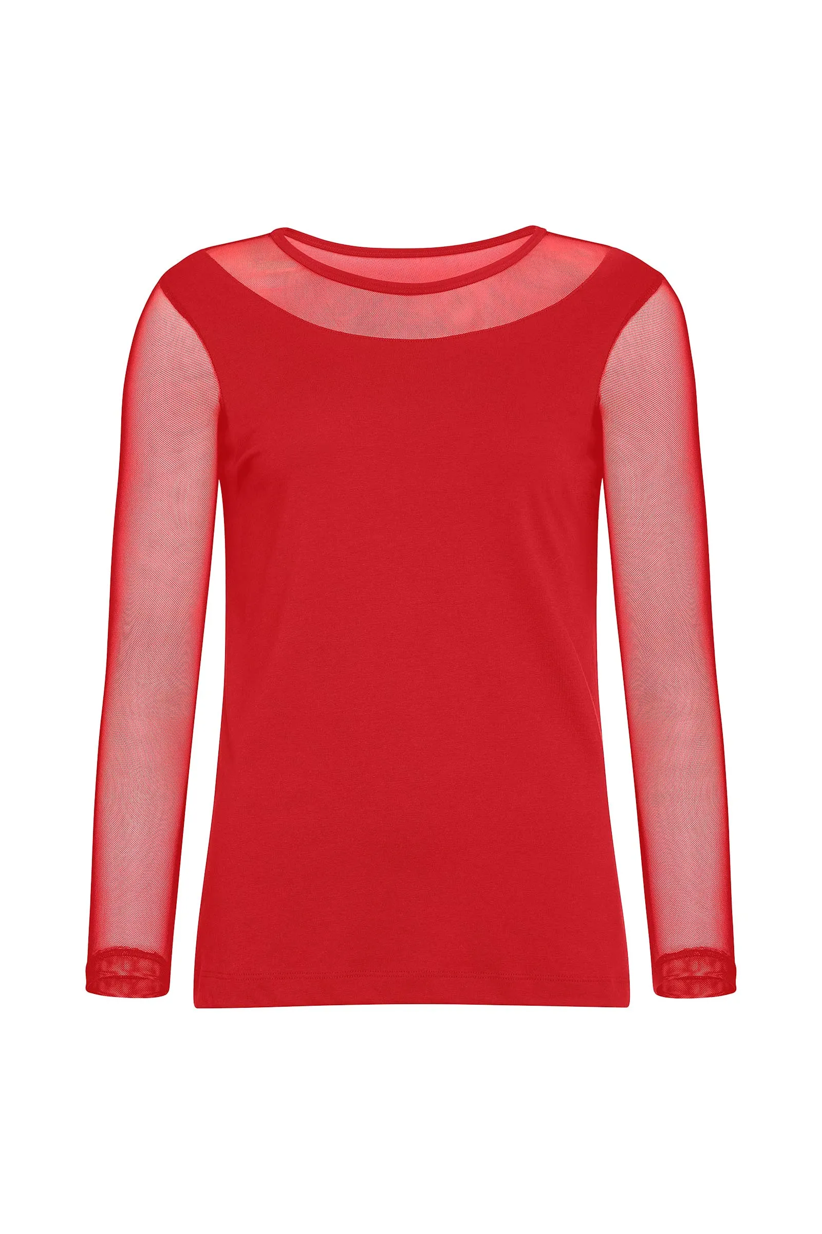 Kim Mesh-Sleeve Top in Pima Modal