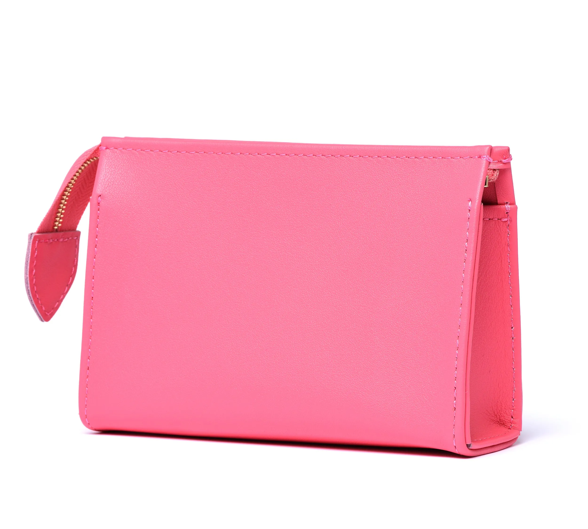 Leather Toiletry Pouch 15 - HOT PINK