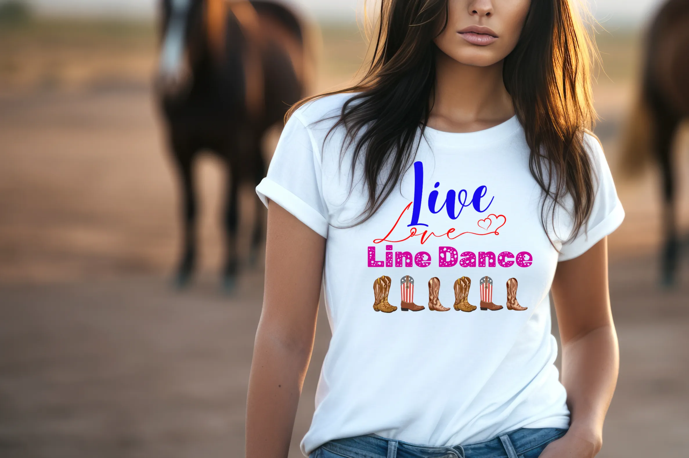 Live Love Line Dance T-Shirt, Dancing T-shirt, Boot Scootin T-Shirt, Country Music