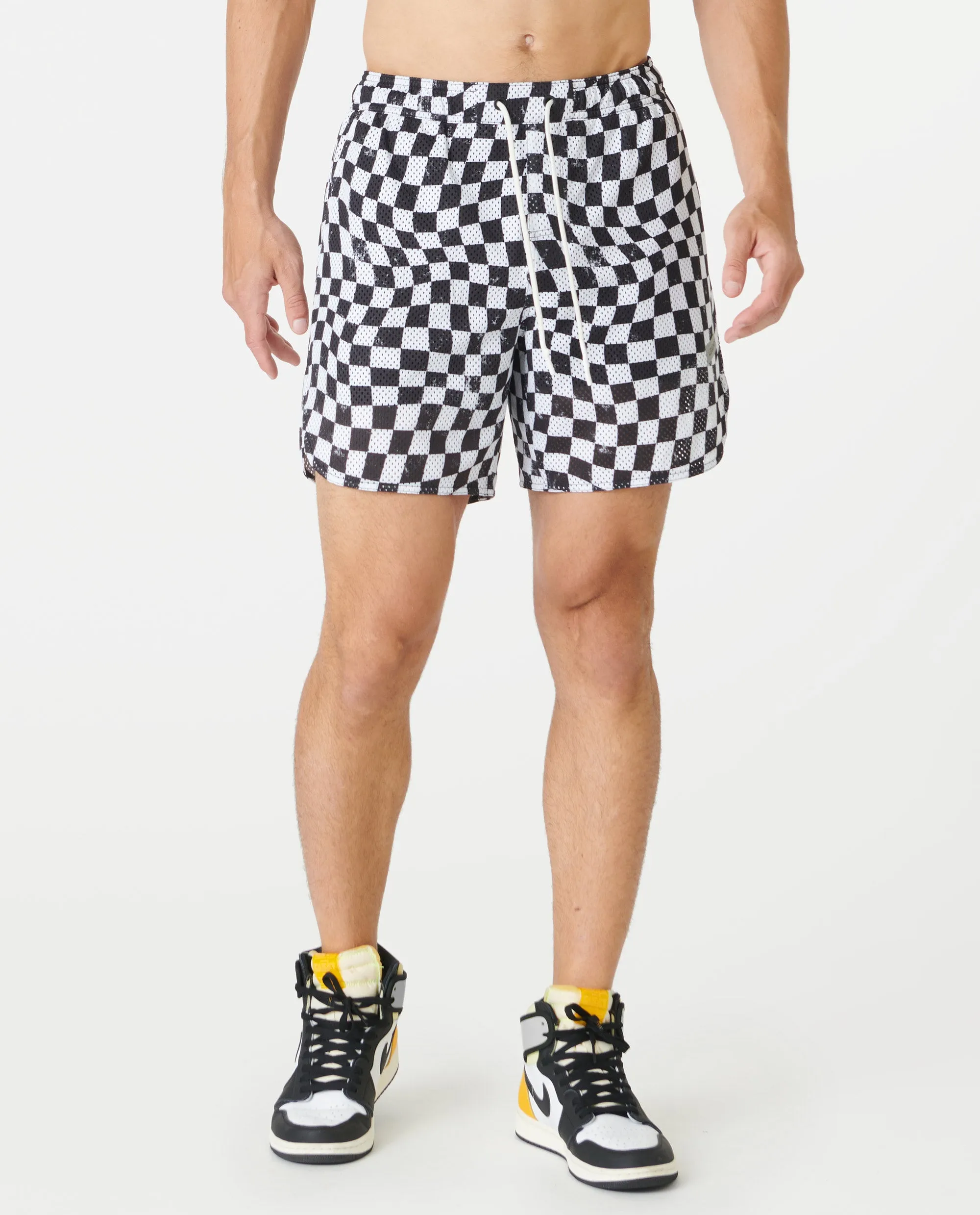 Luka Mesh Short Warped Checkers