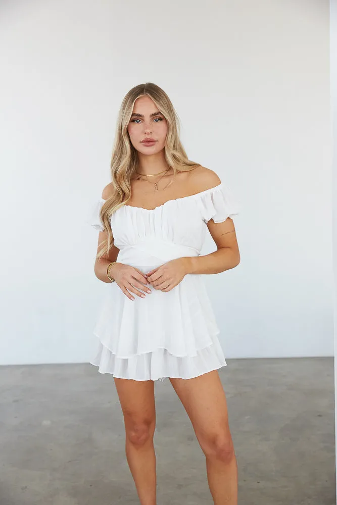 Lydia Ruffle Wrap Romper