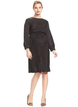 Maddie Pleat Maternity Dress - Black