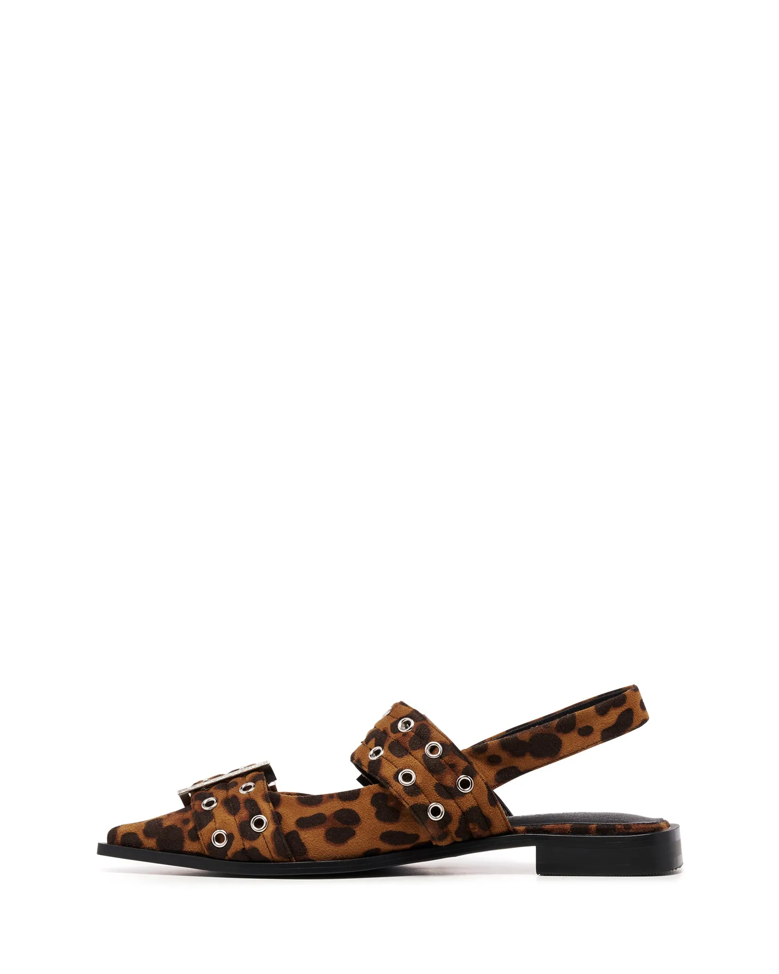 Matilda Pointed Flat Leopard Microfibre