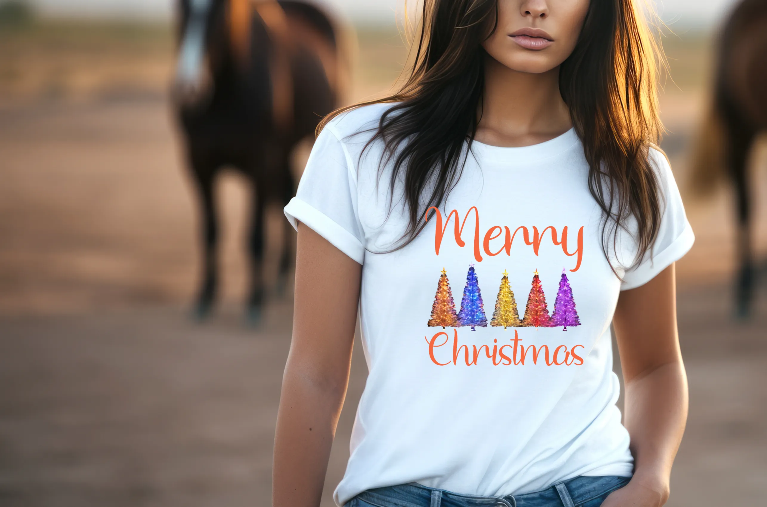 Merry Christmas Tee, Christmas T-Shirt, Country Christmas shirt, Christmas Graphic Tee