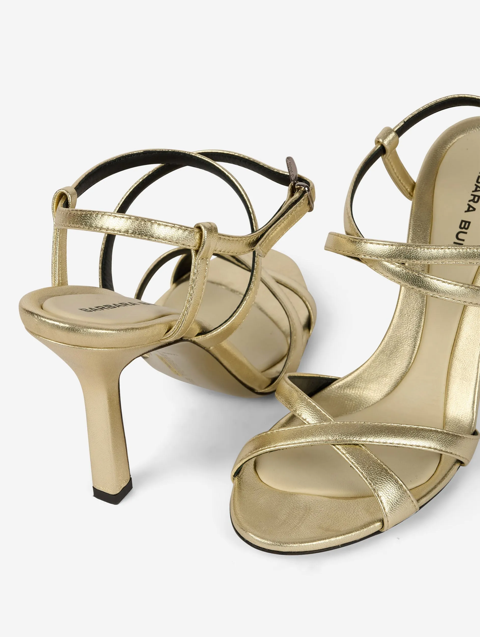 Metallic gold leather sandals