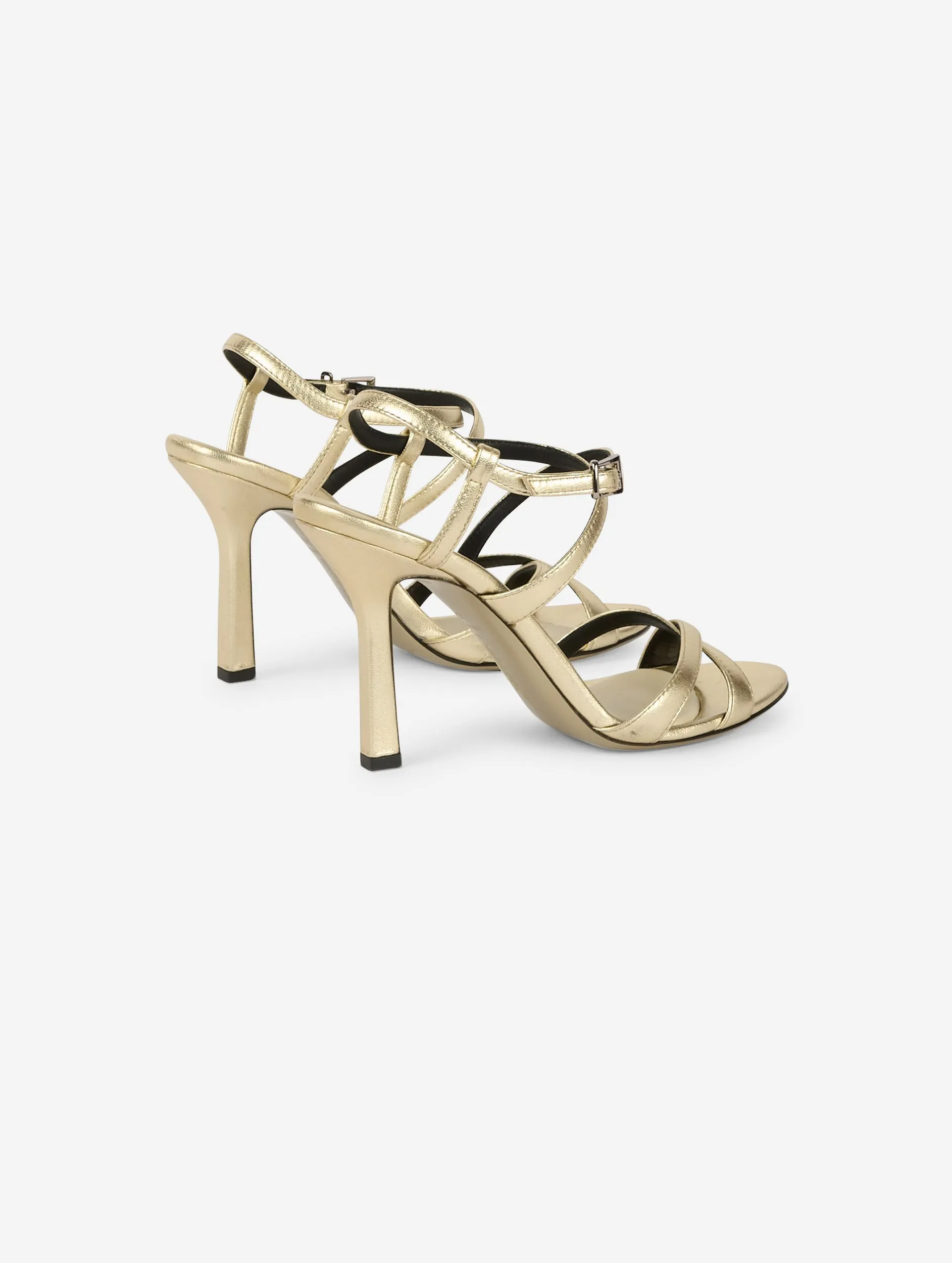 Metallic gold leather sandals