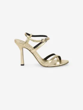 Metallic gold leather sandals