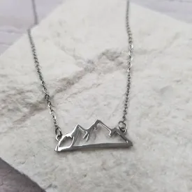 Mountain Cutout Necklace: Silver