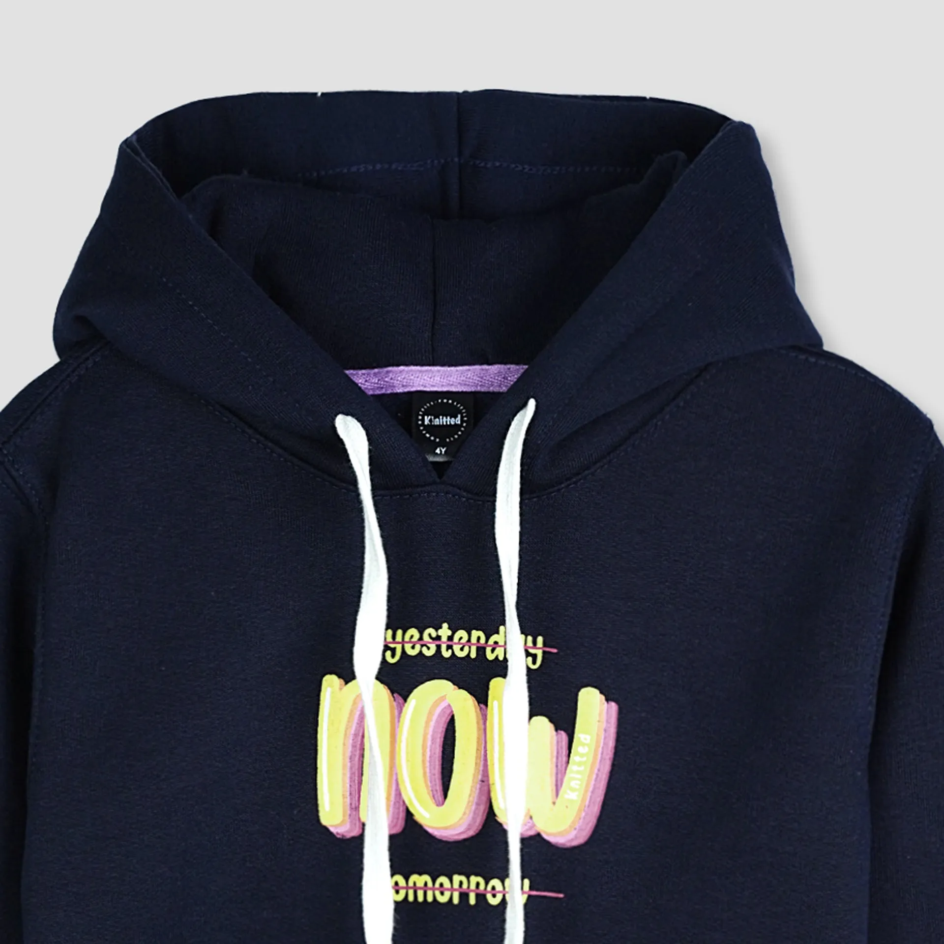 Now printed hoodie in fleece for kids