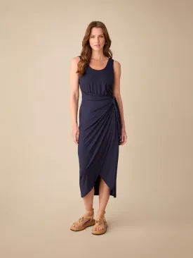 Petite Navy Jersey Tie Waist Dress