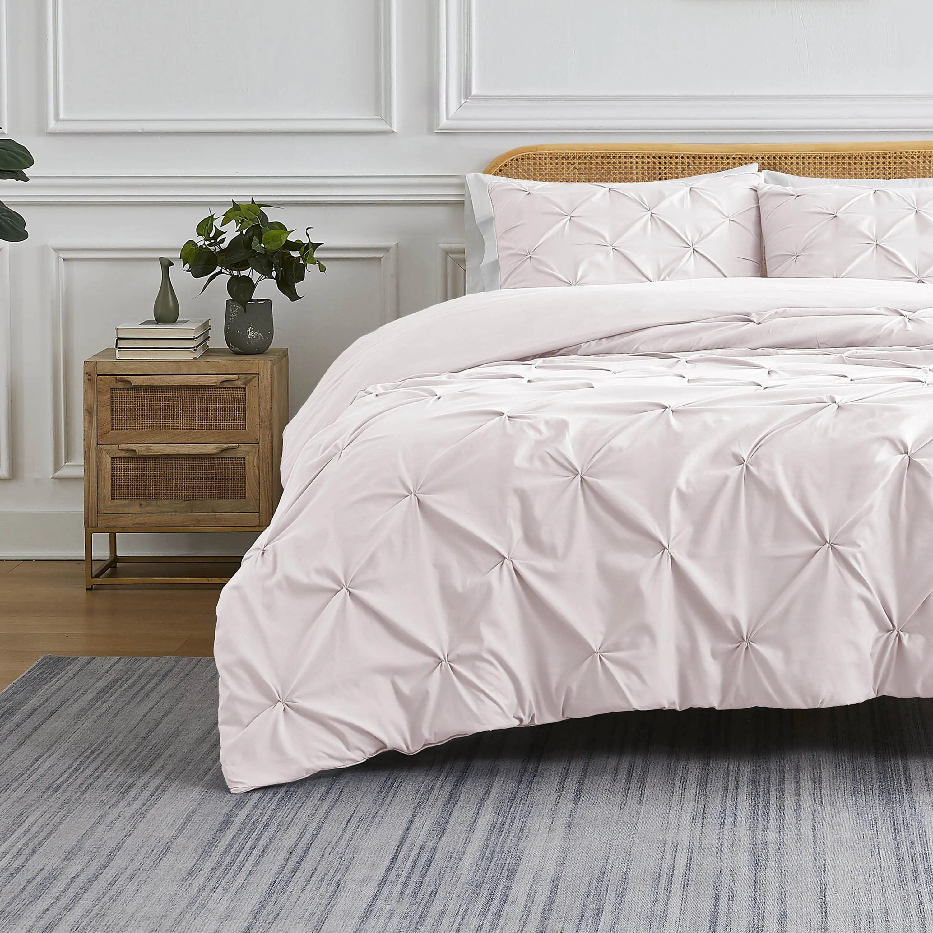 Pintuck Pinch Pleated Duvet Cover Set