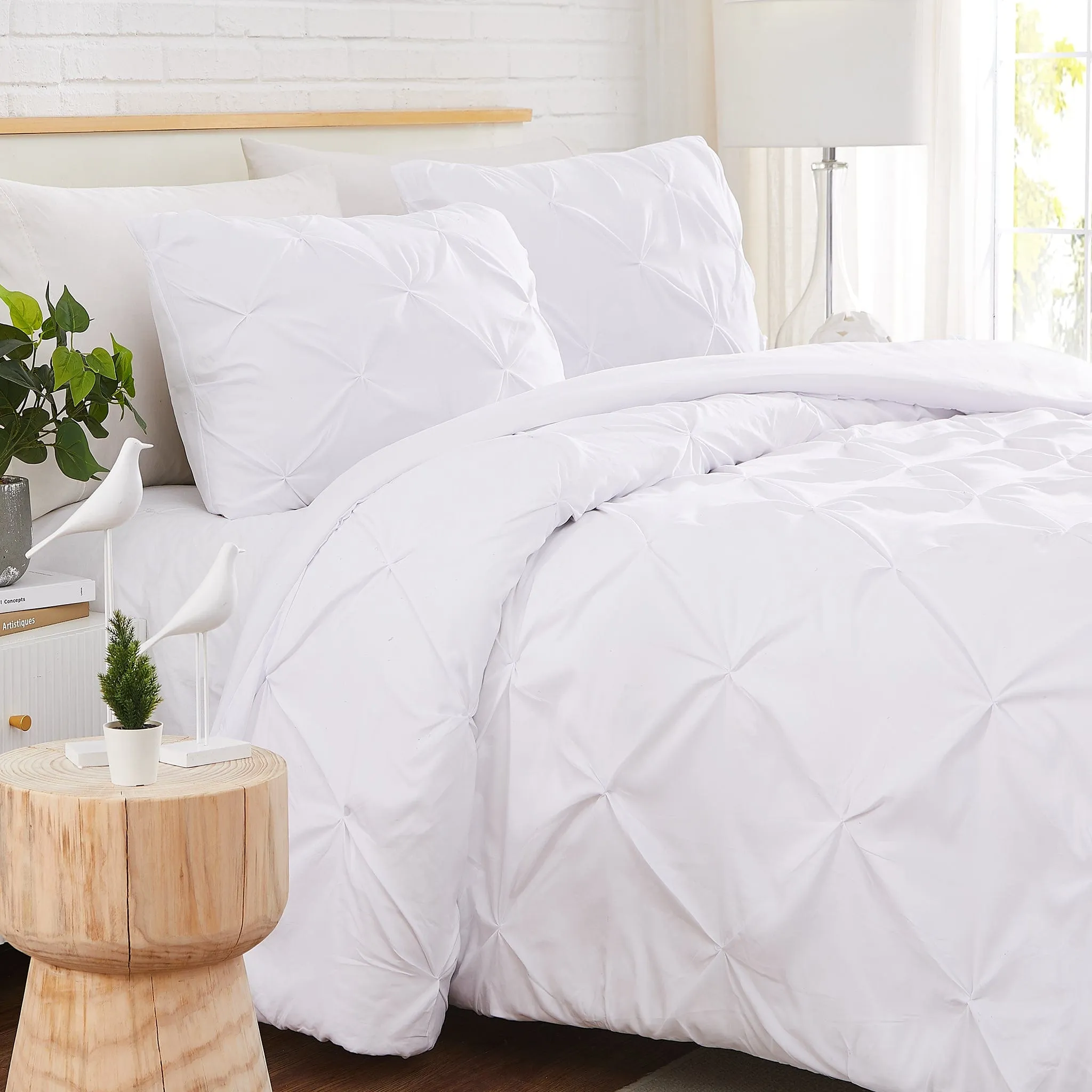 Pintuck Pinch Pleated Duvet Cover Set