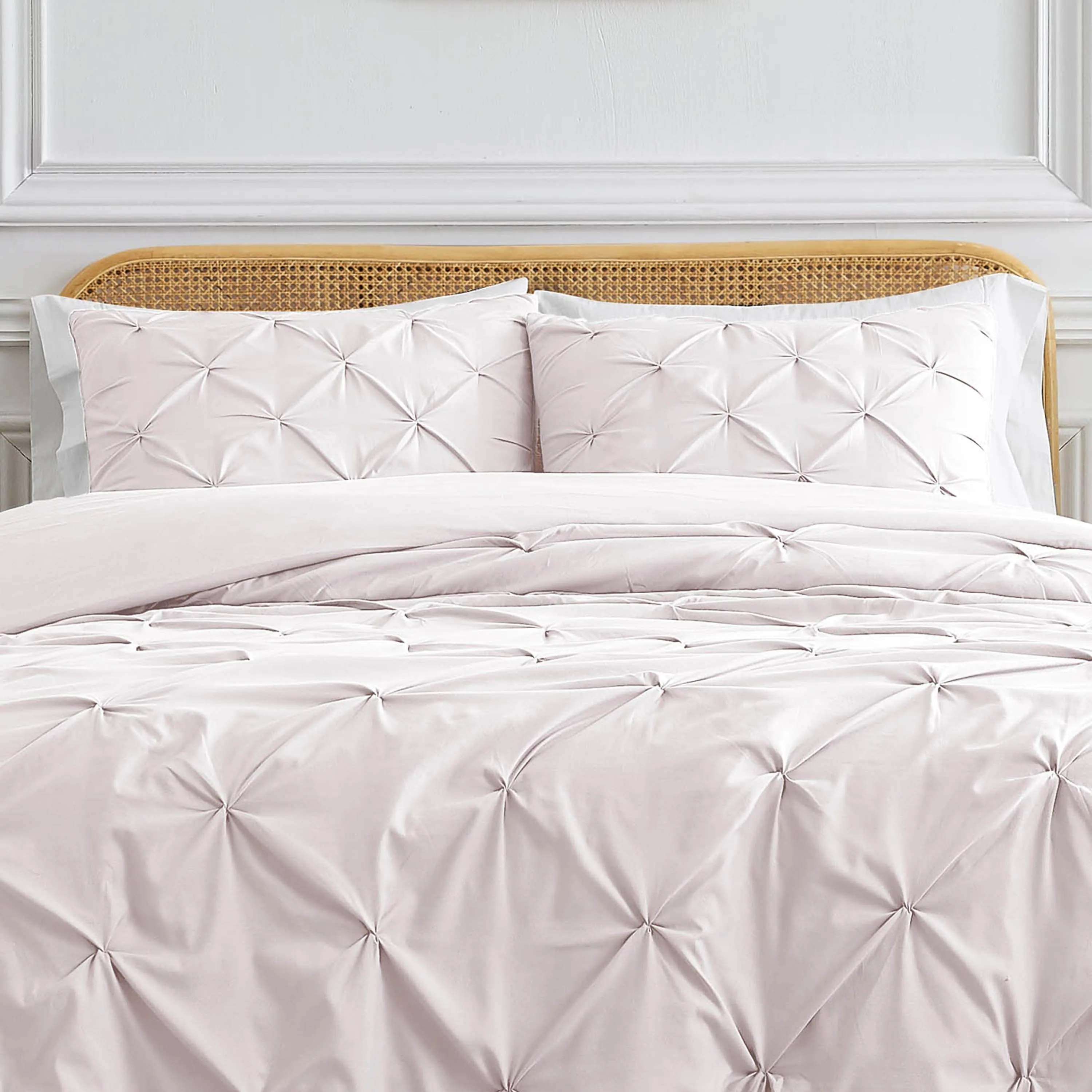 Pintuck Pinch Pleated Duvet Cover Set