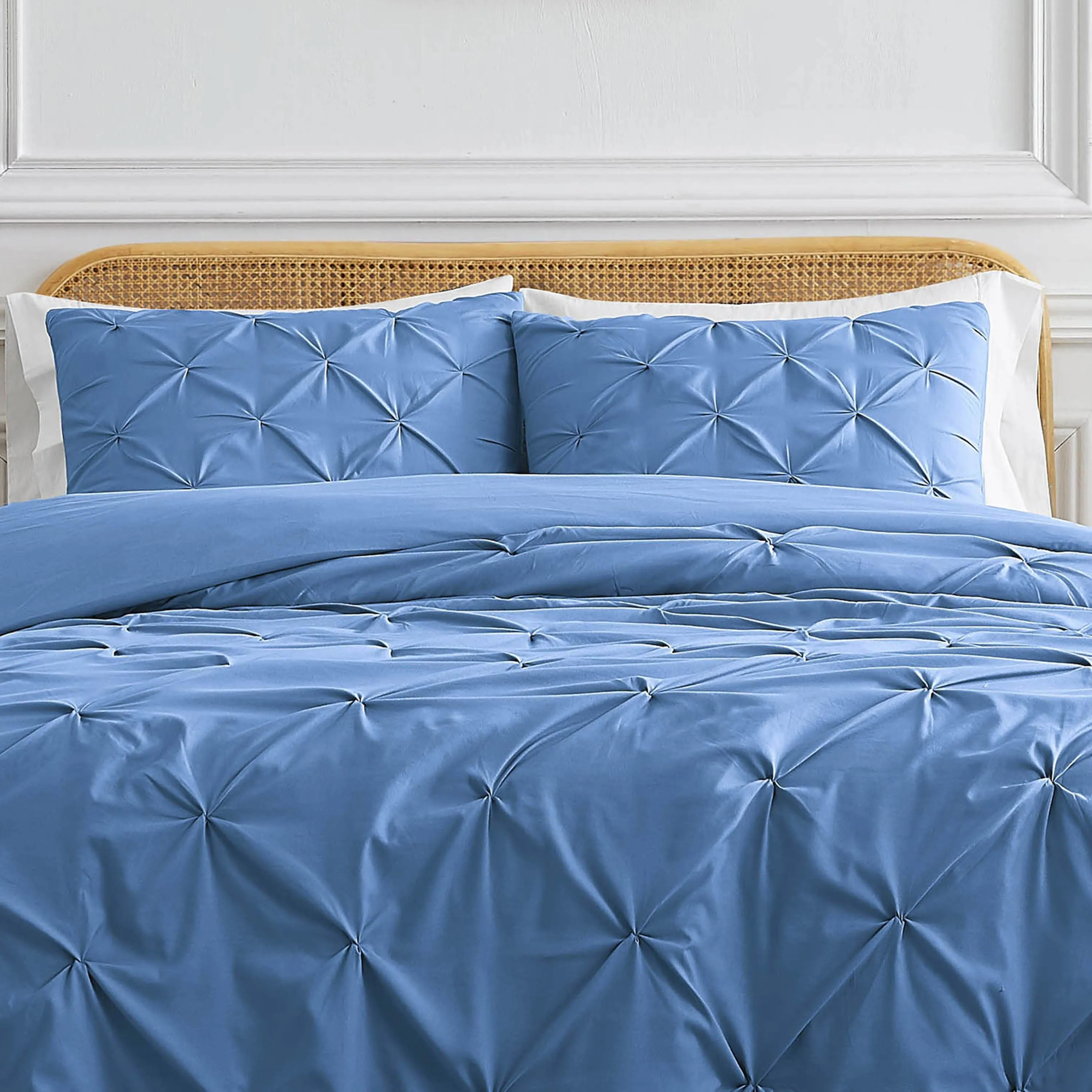 Pintuck Pinch Pleated Duvet Cover Set