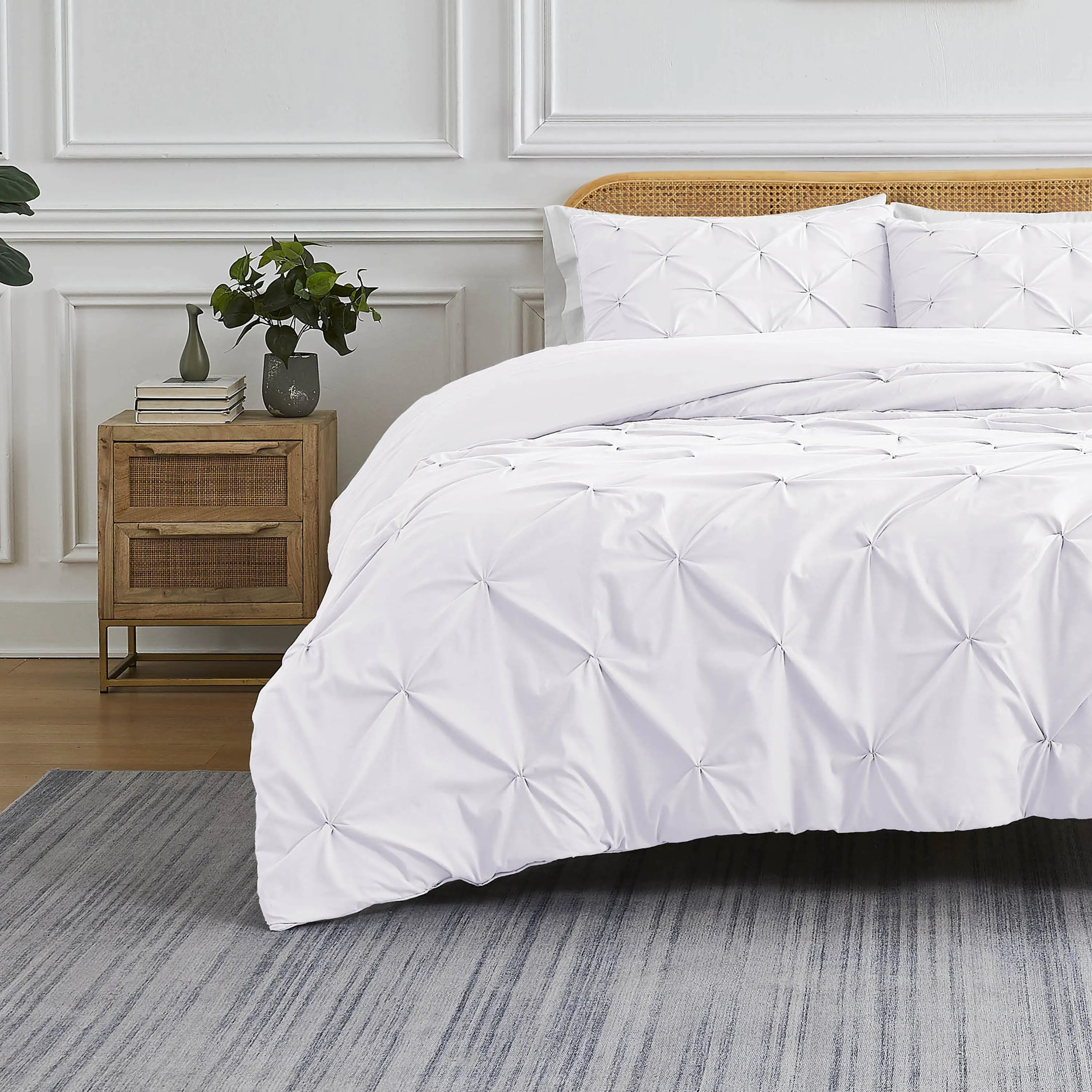 Pintuck Pinch Pleated Duvet Cover Set