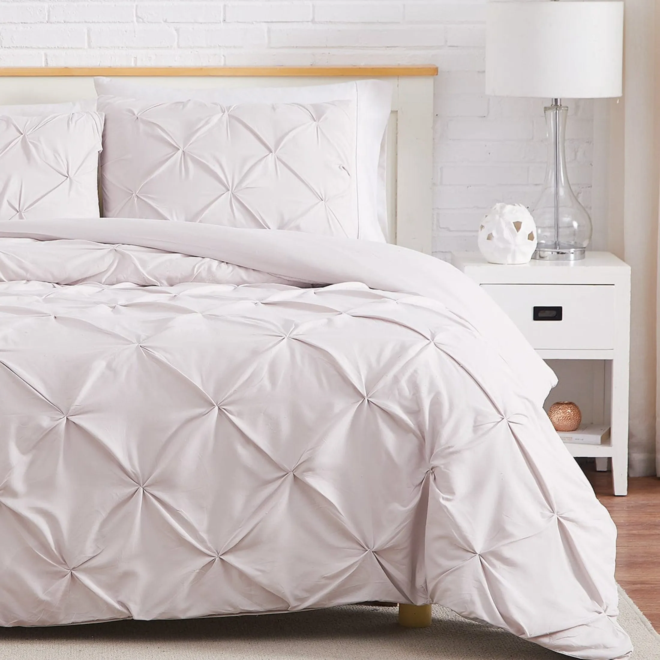 Pintuck Pinch Pleated Duvet Cover Set