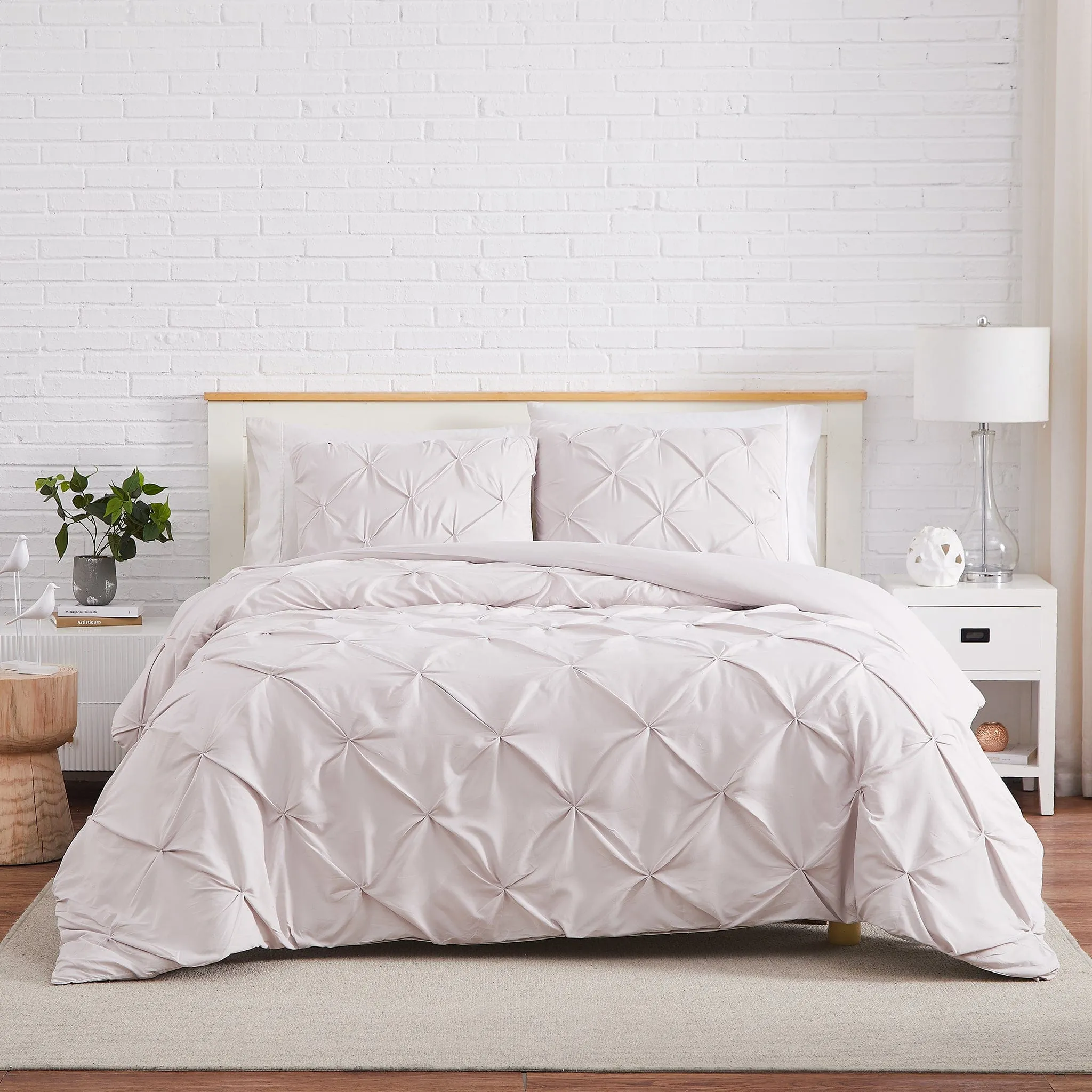 Pintuck Pinch Pleated Duvet Cover Set