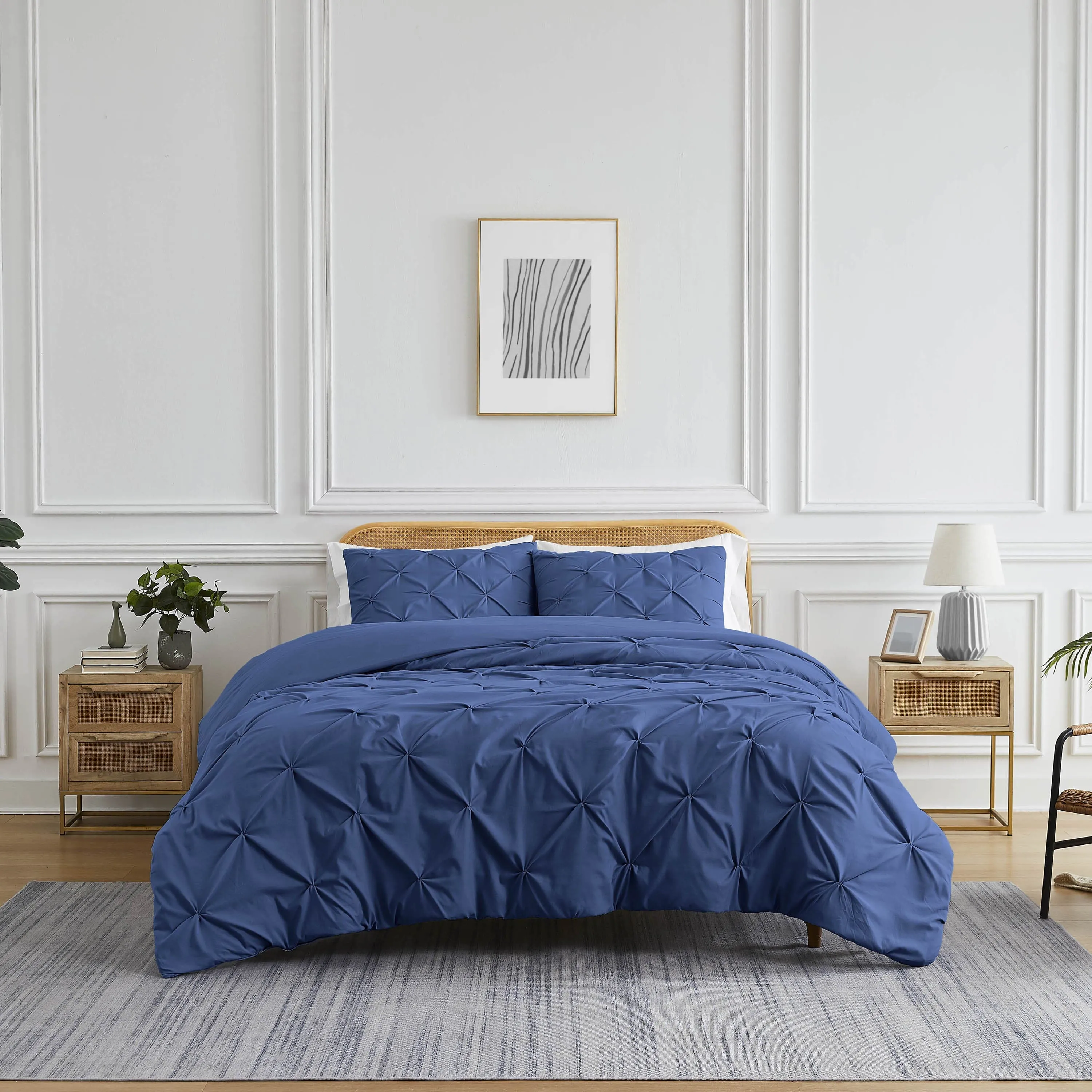 Pintuck Pinch Pleated Duvet Cover Set