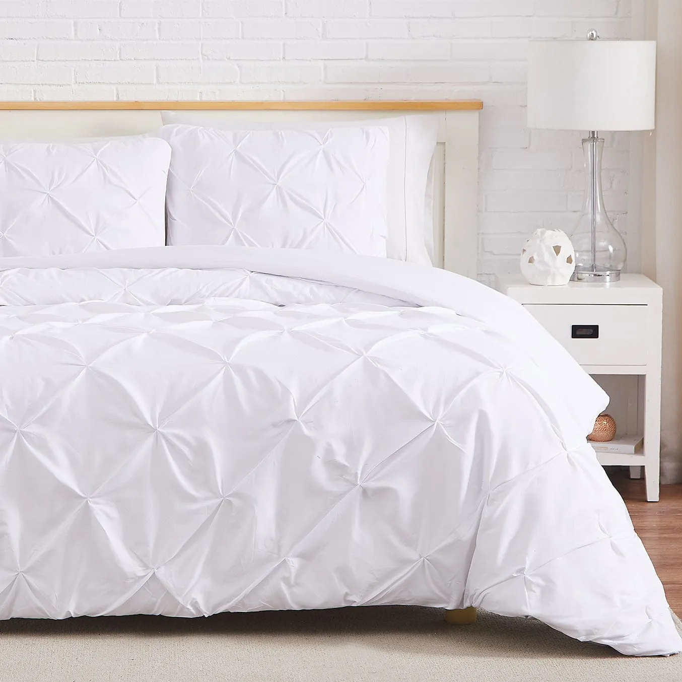 Pintuck Pinch Pleated Duvet Cover Set