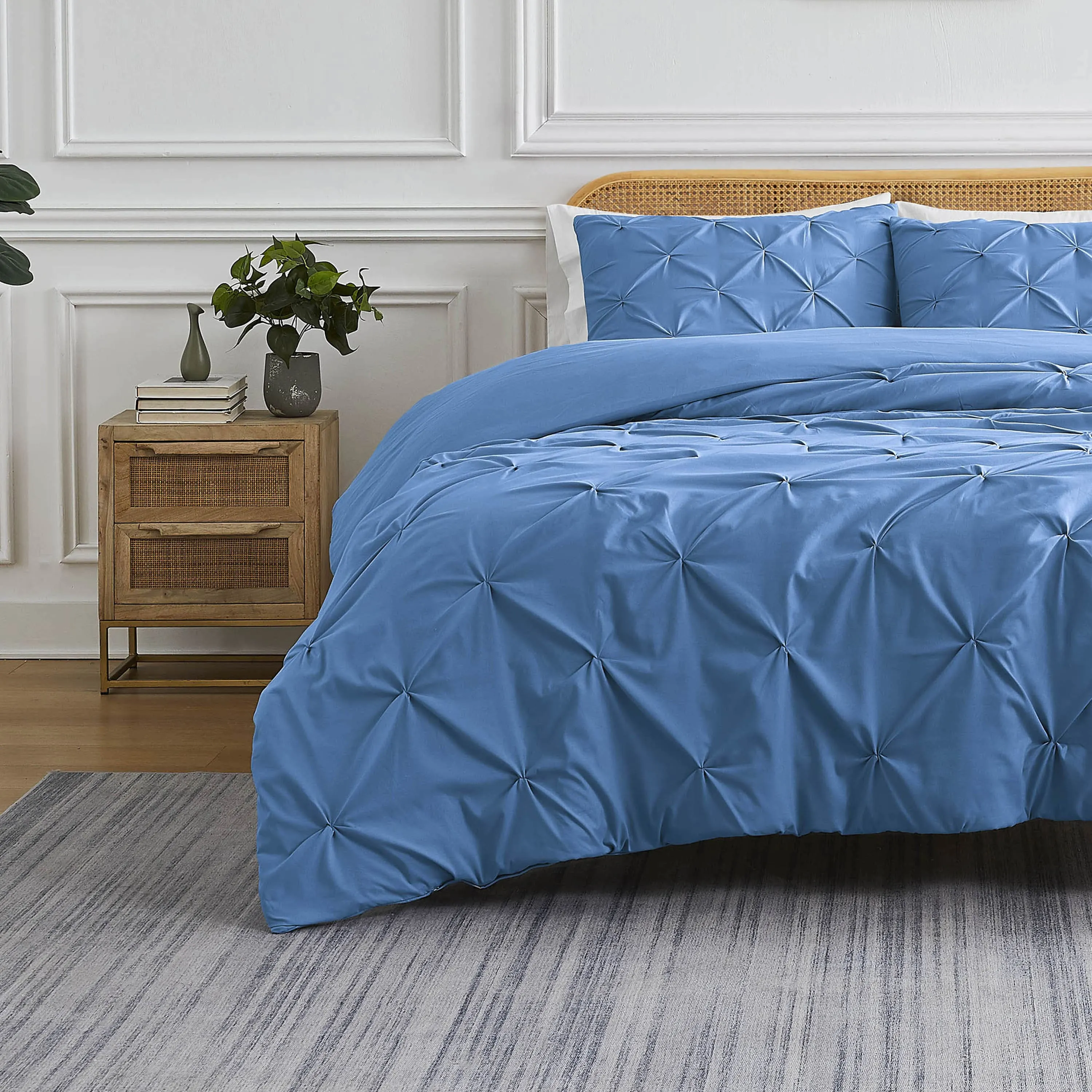 Pintuck Pinch Pleated Duvet Cover Set