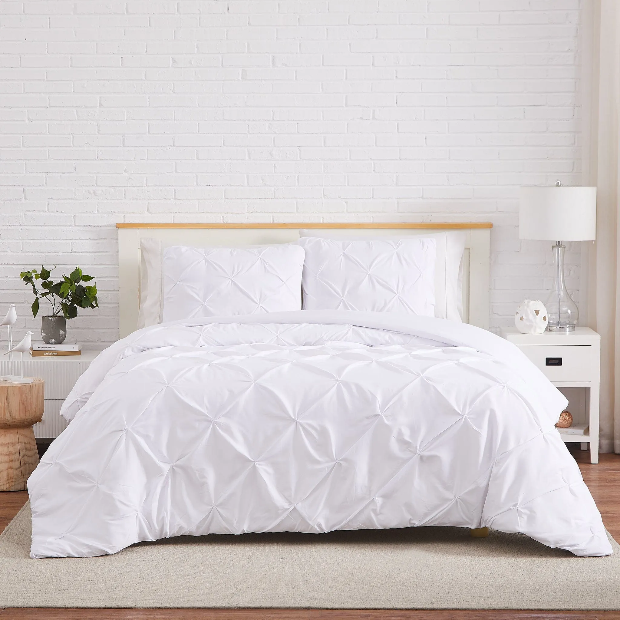 Pintuck Pinch Pleated Duvet Cover Set