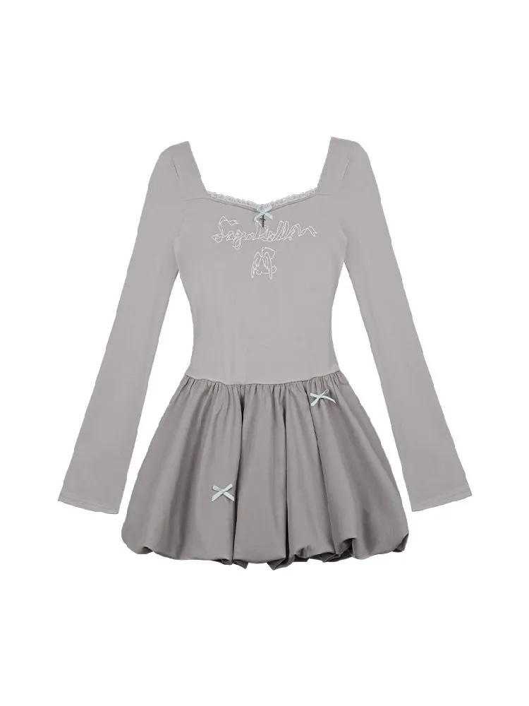 Princess Gray Knit Dress【s0000010111】