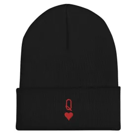 Queen Embroidered Feminist Beanie Hat