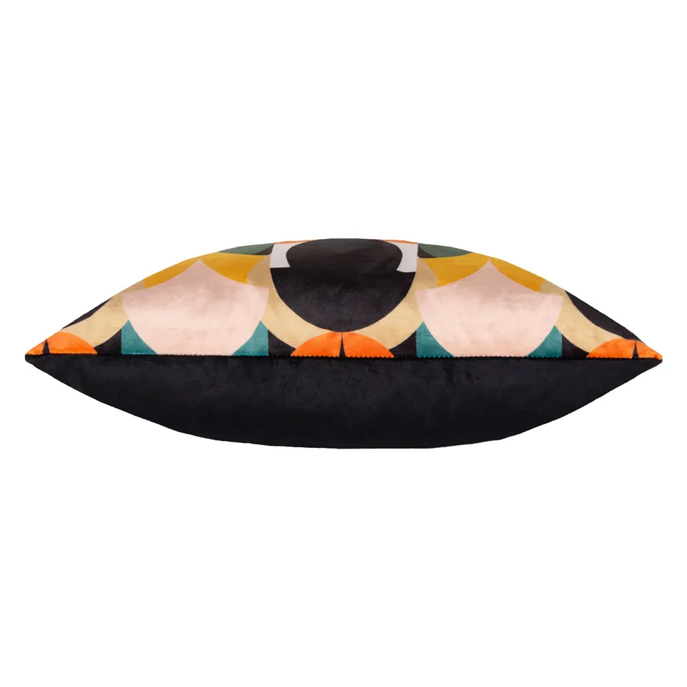 Raeya Art Deco Cushion Peach/Black