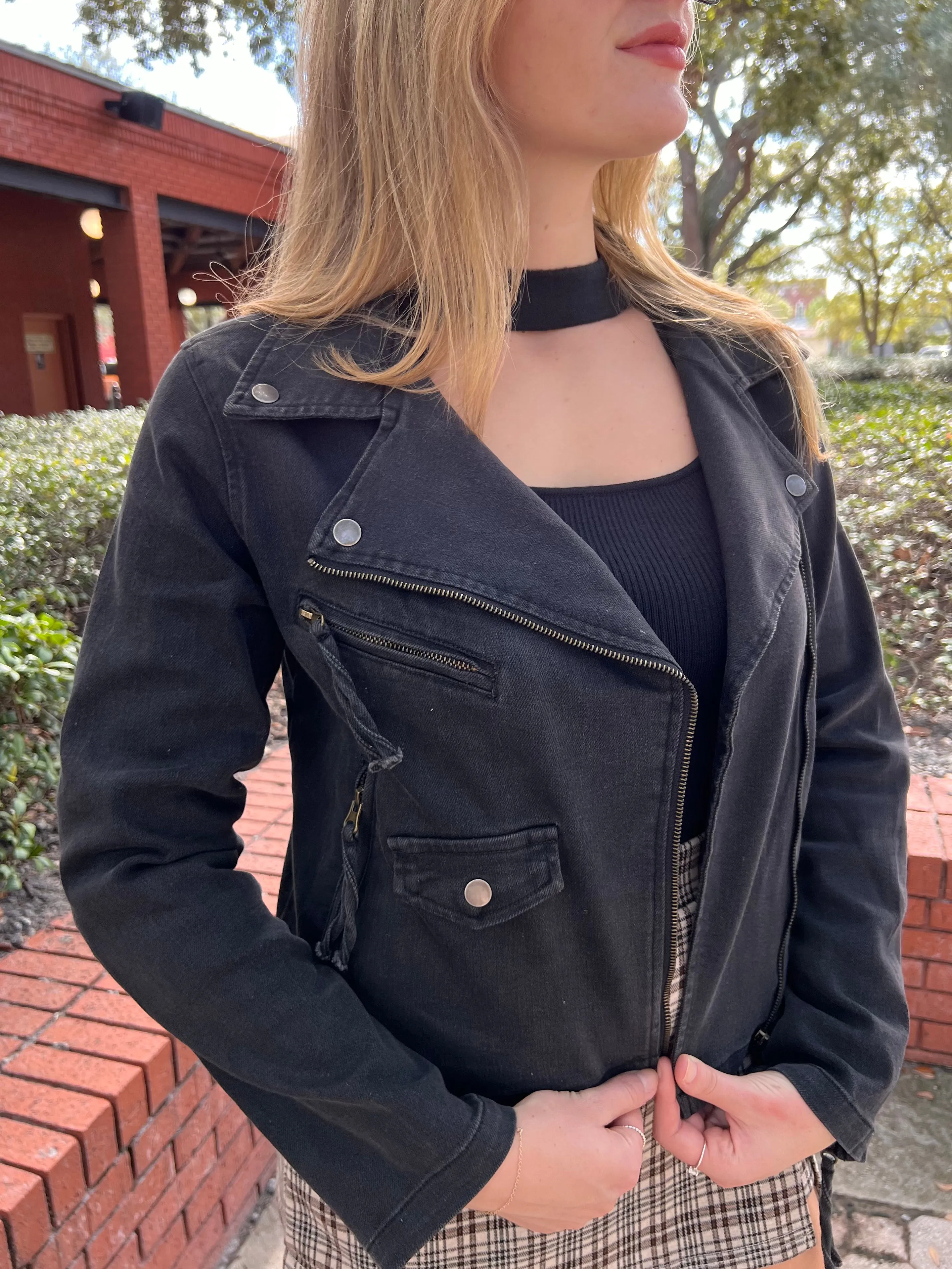 RAMONA MOTO JACKET IN BLACK