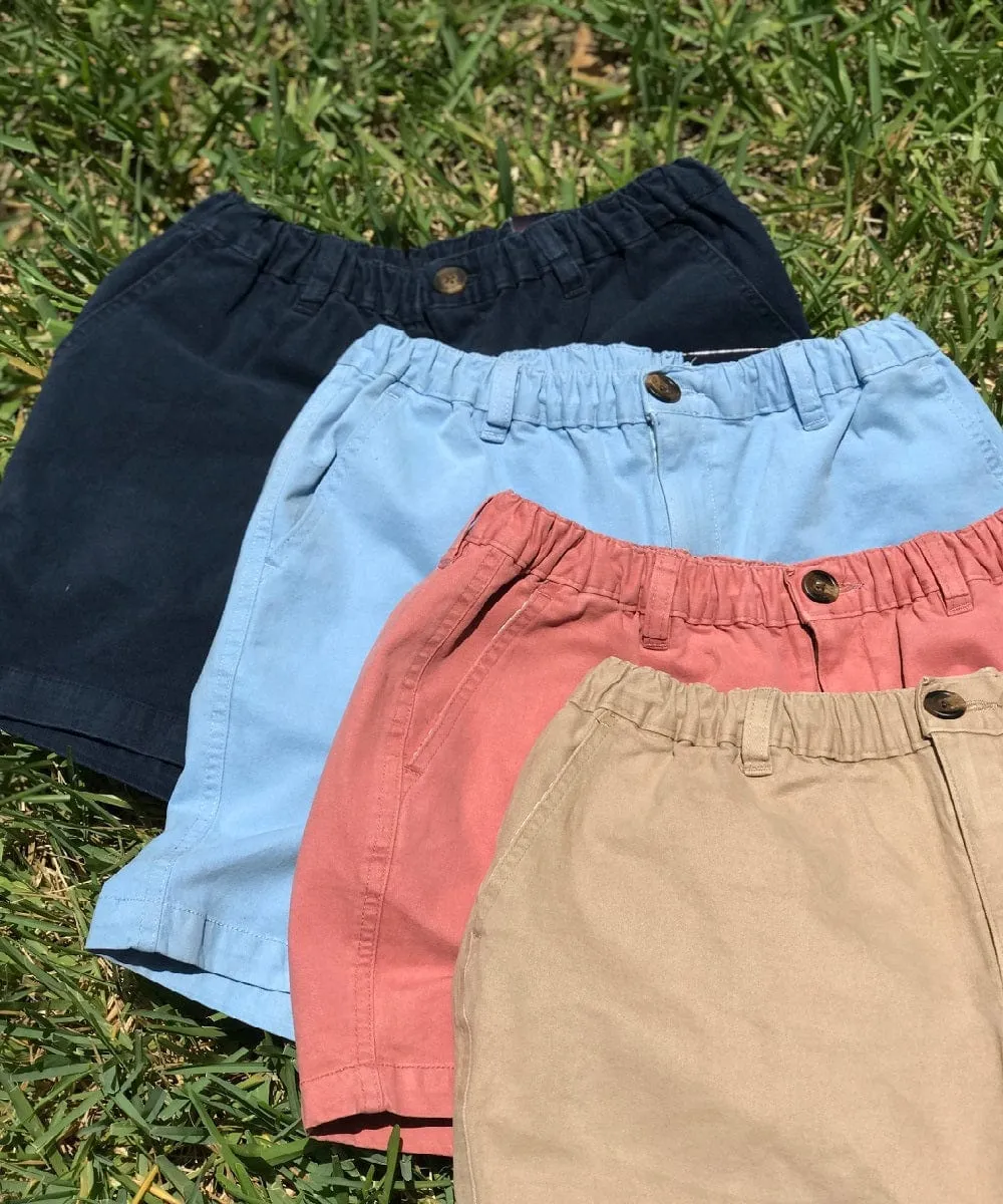 'REILLY' Tall Men's Shorts: Elastic Waist, Stretch Cotton Twill - Size Small/Tall - FINAL SALE - 3 Colors