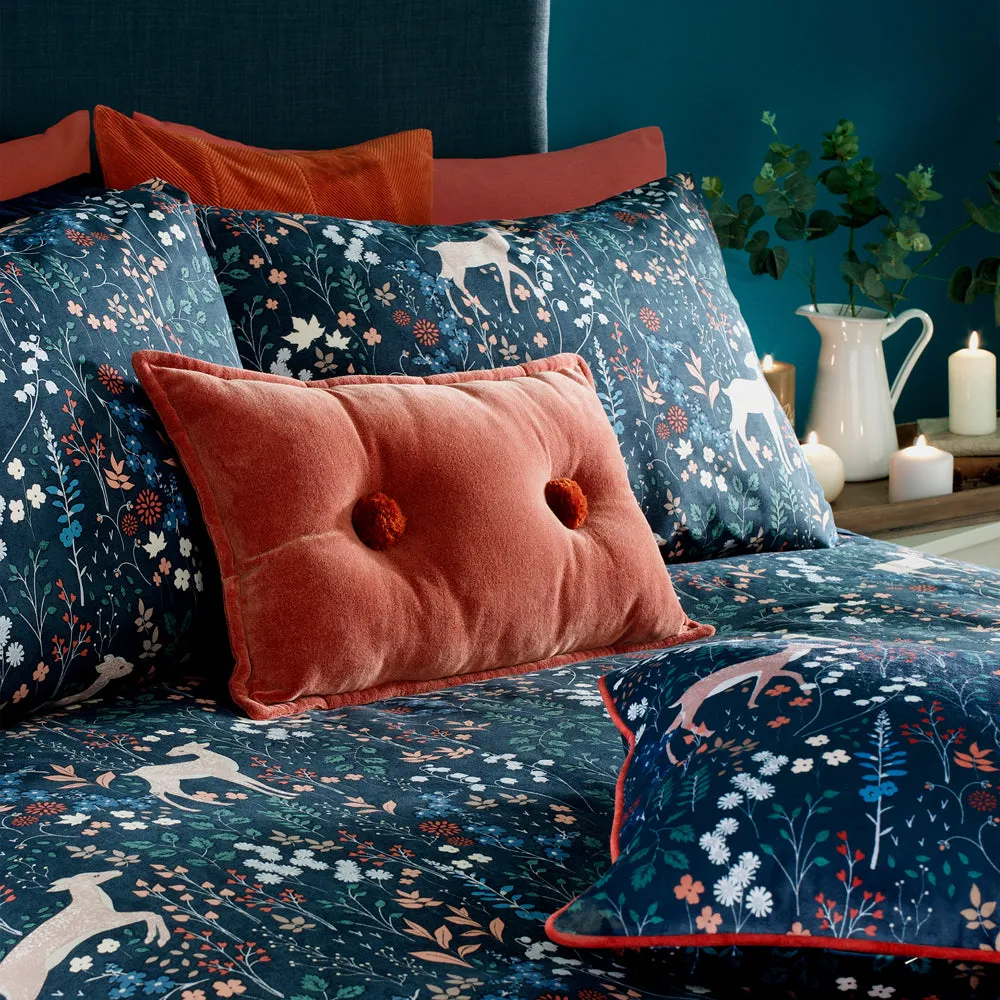 Richmond Botanical Woodland Duvet Cover Set Midnight Blue