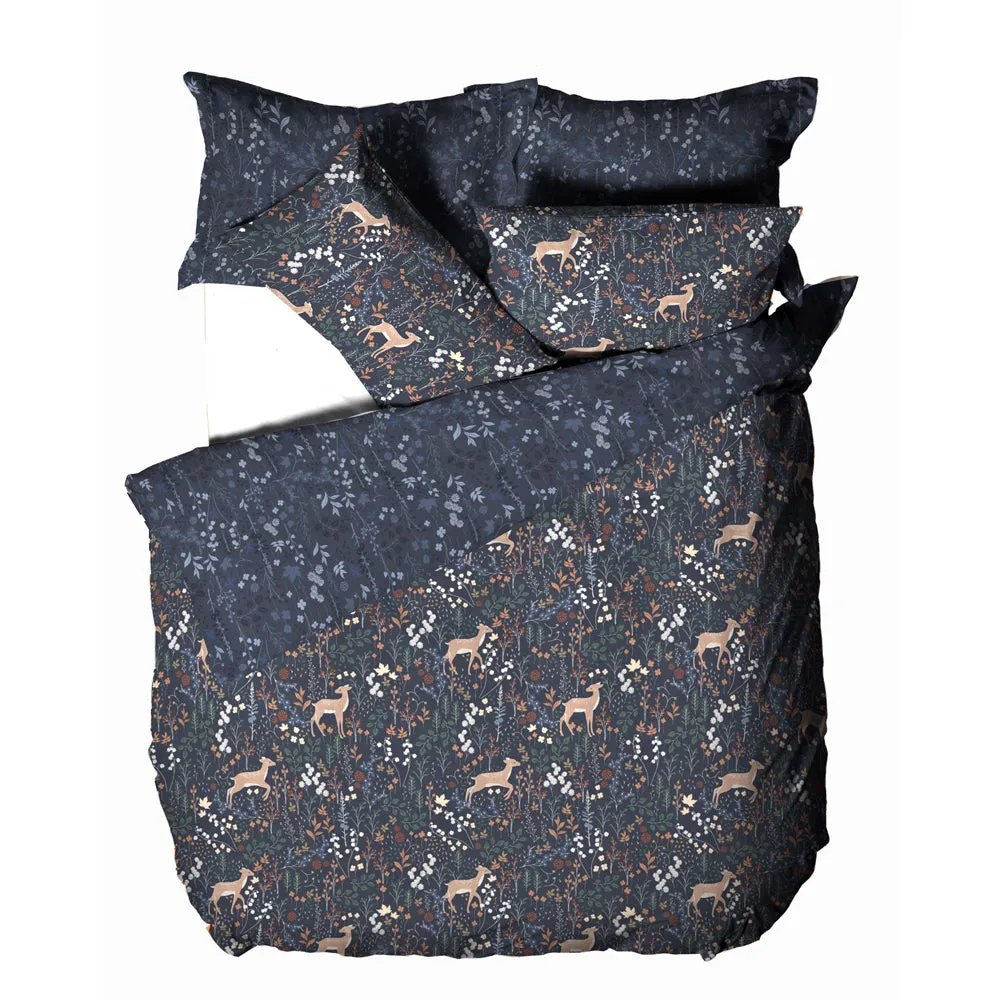 Richmond Botanical Woodland Duvet Cover Set Midnight Blue