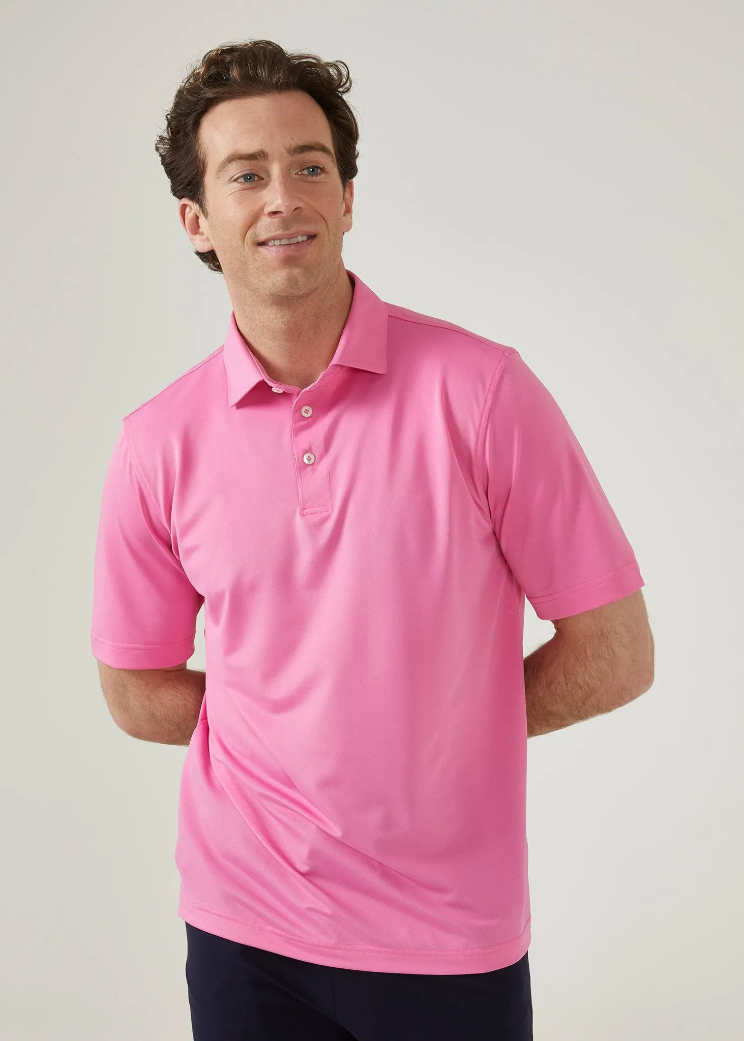 Rockbourne Performance Polo in Carnation - Sports Fit