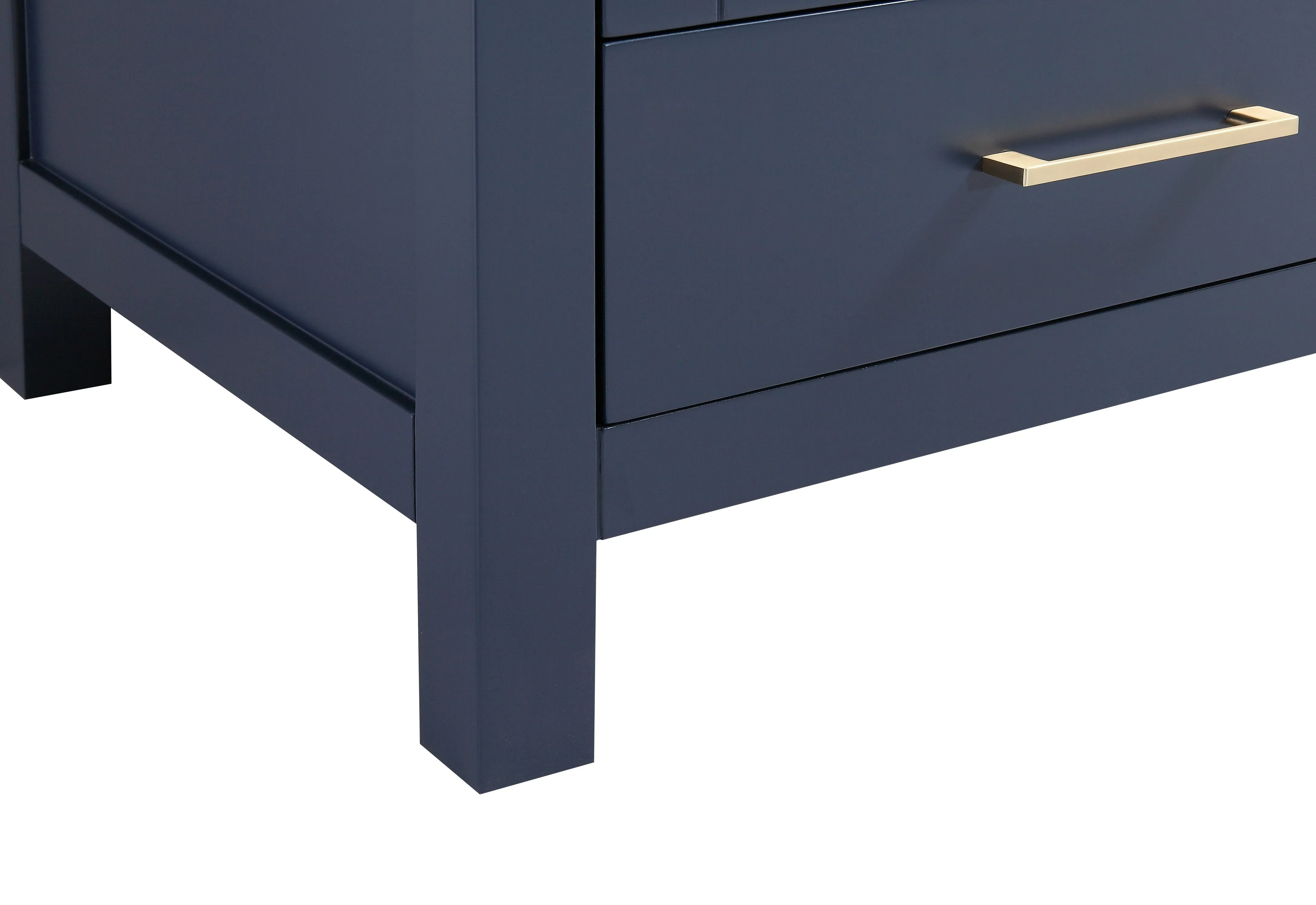 ROSE - 36" Navy Blue, Floor Standing Bathroom Vanity, White Quartz Countertop