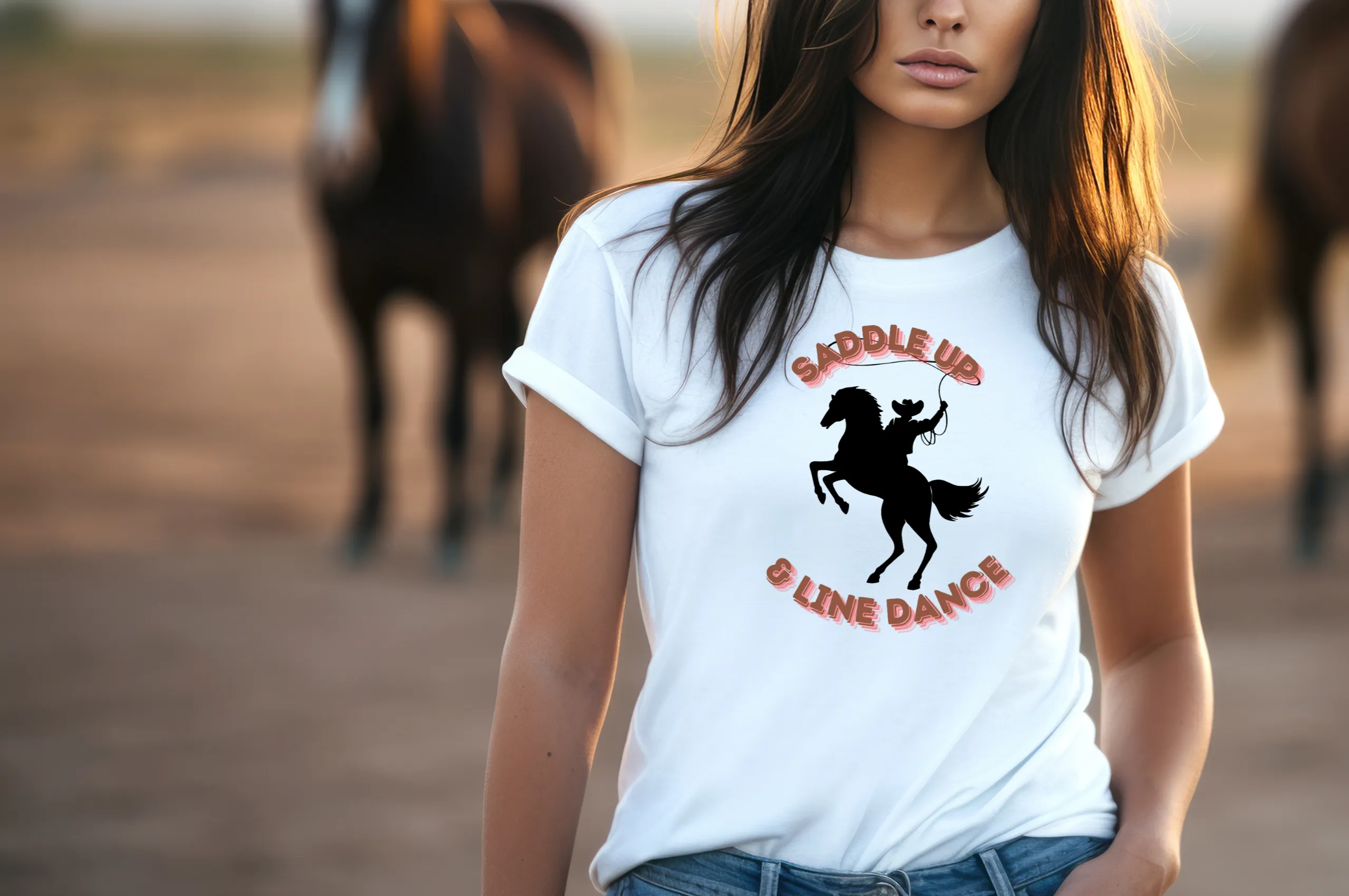 Saddle up and Line dance T-Shirt - Line dancing shirt, Western T-shirt, Dancing T-Shirt