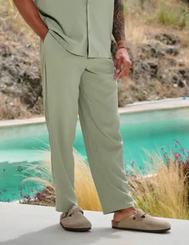 Sage Seersucker Trouser