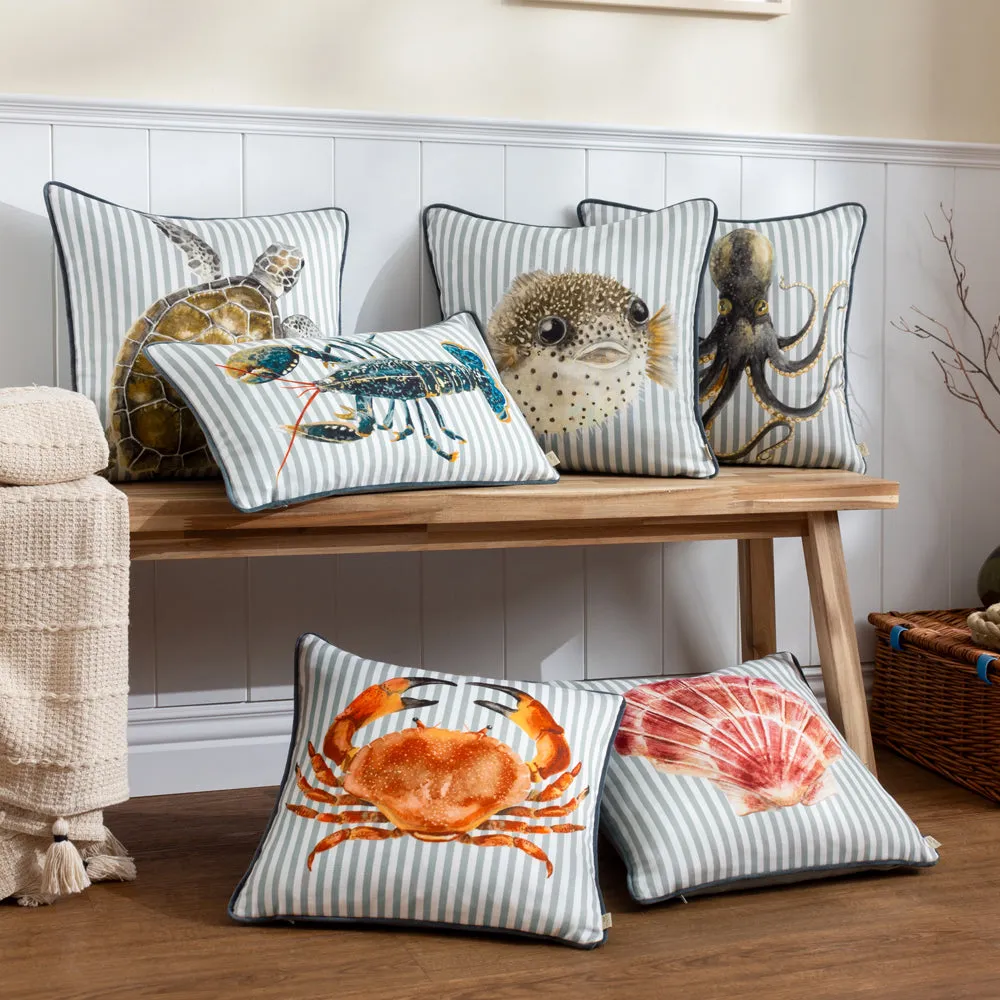 Salcombe Crab Piped Cushion Multicolour