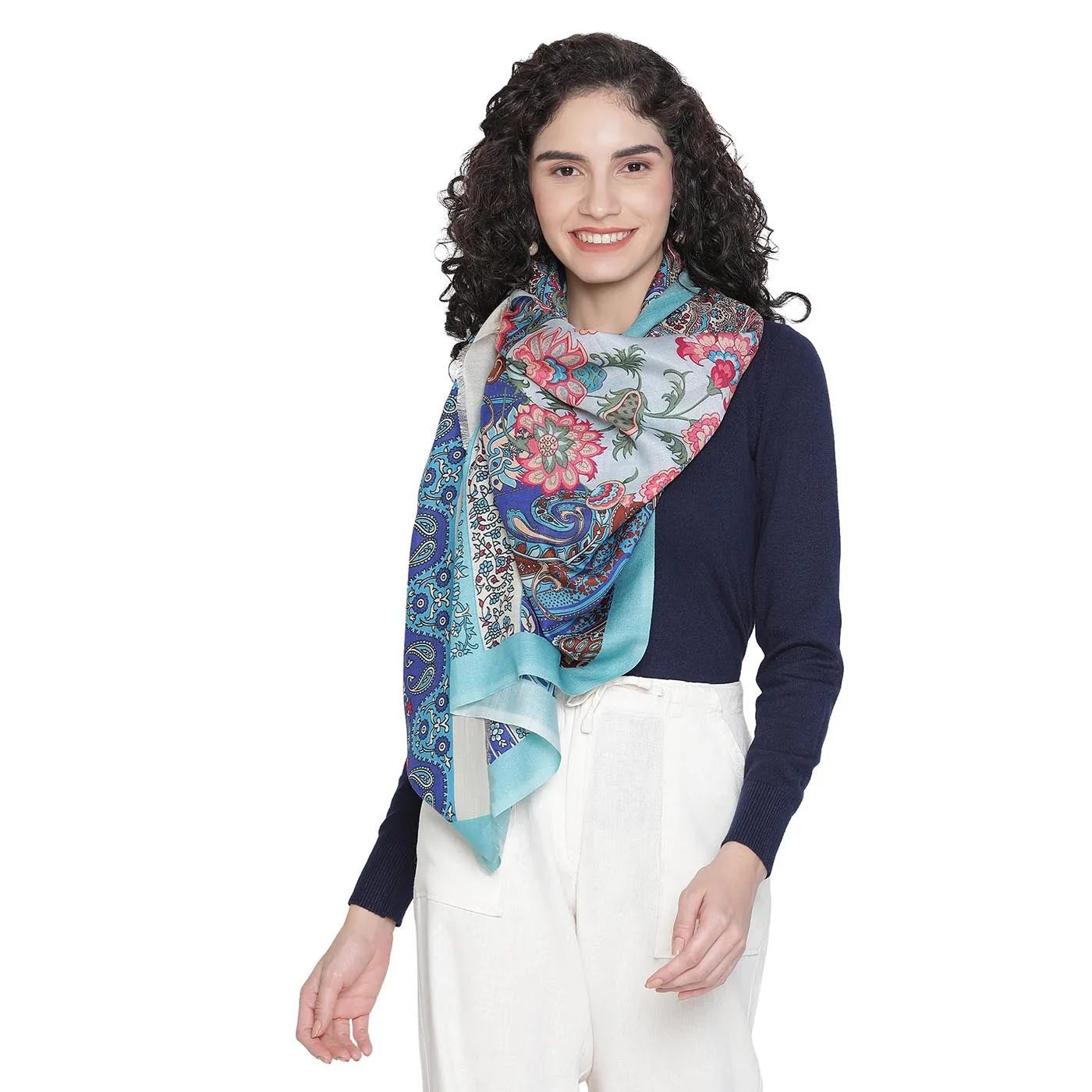 SHABINA Wool Blend Printed Stole