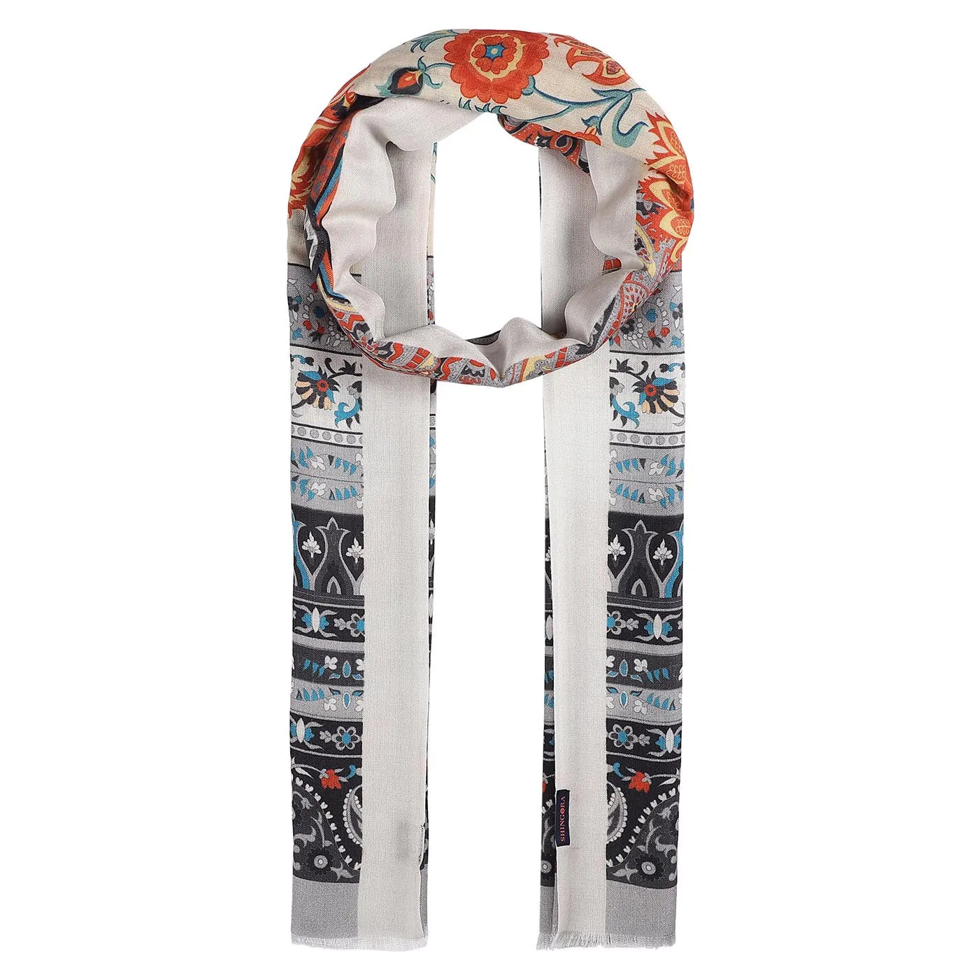 SHABINA Wool Blend Printed Stole