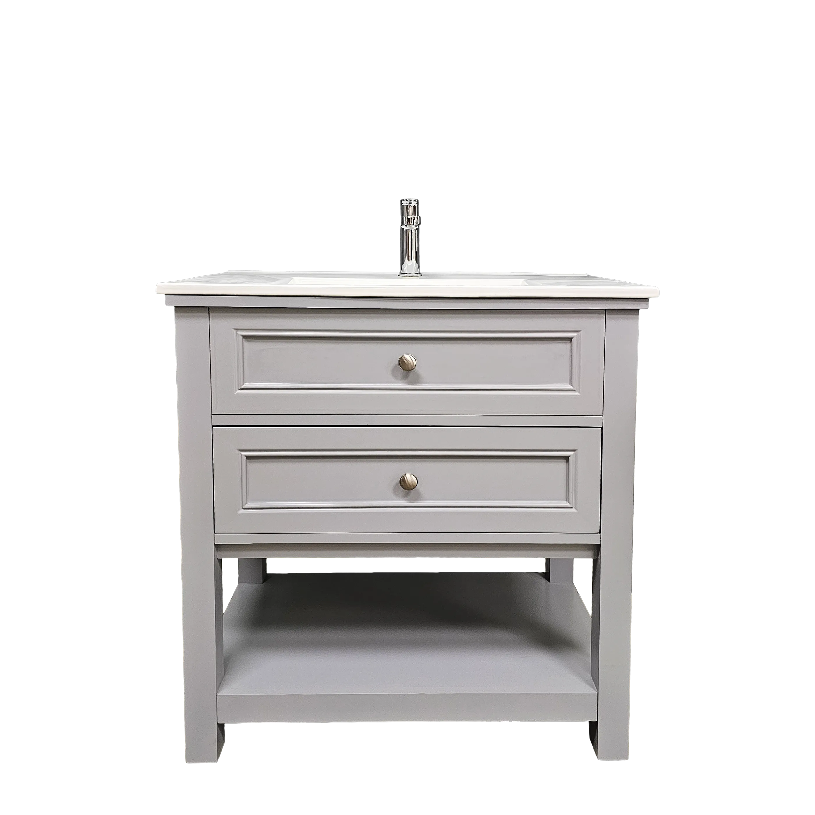 Sienna 30" W x 22" D x 33" H Vanity In Gray With Ceramic Vanity Top