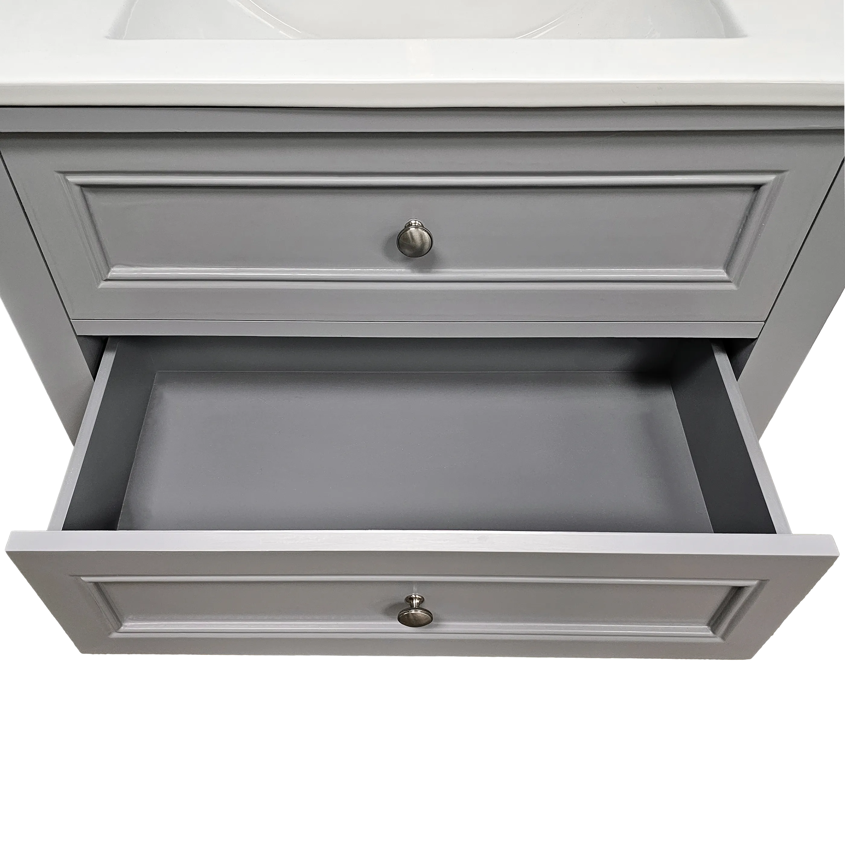 Sienna 30" W x 22" D x 33" H Vanity In Gray With Ceramic Vanity Top