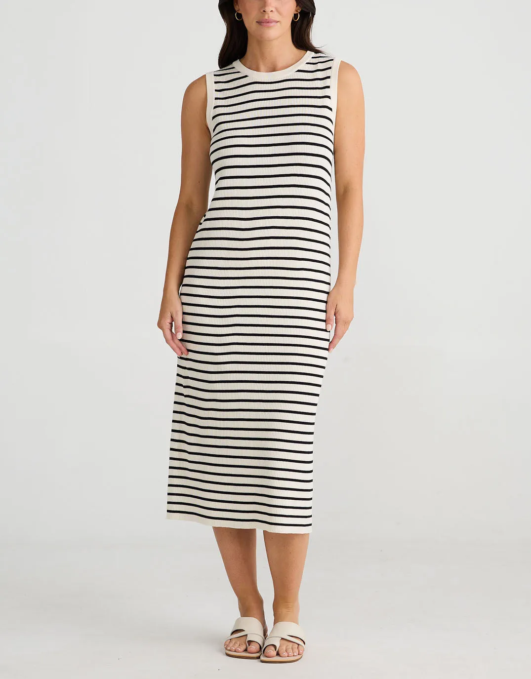 Squad Midi Dress - Ecru/Black