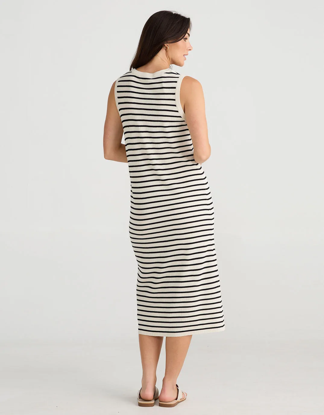 Squad Midi Dress - Ecru/Black