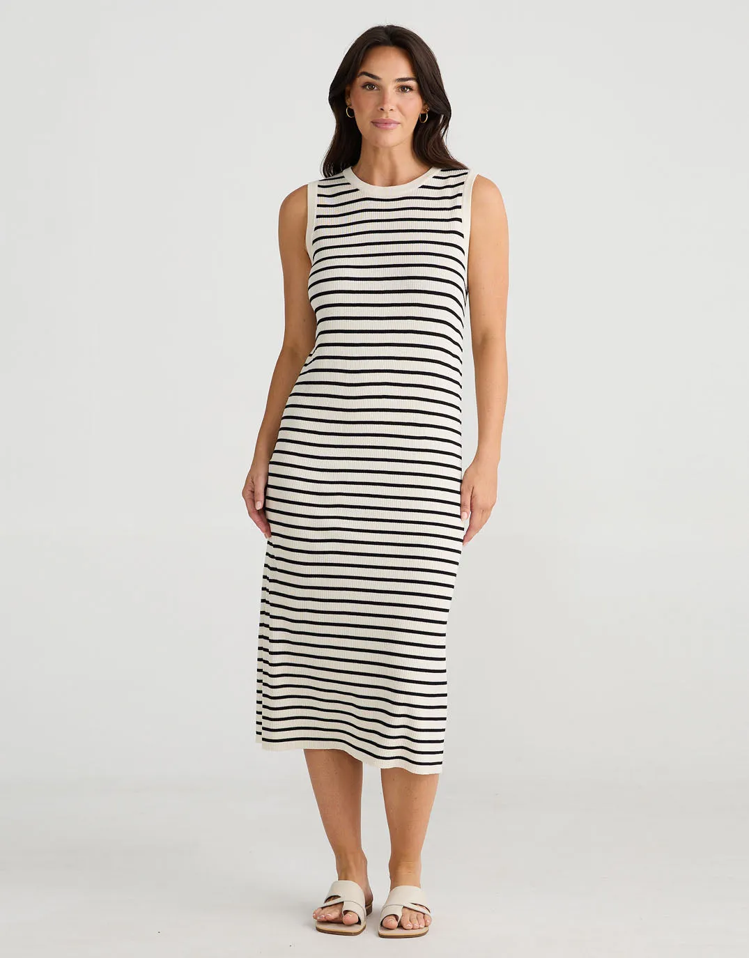 Squad Midi Dress - Ecru/Black